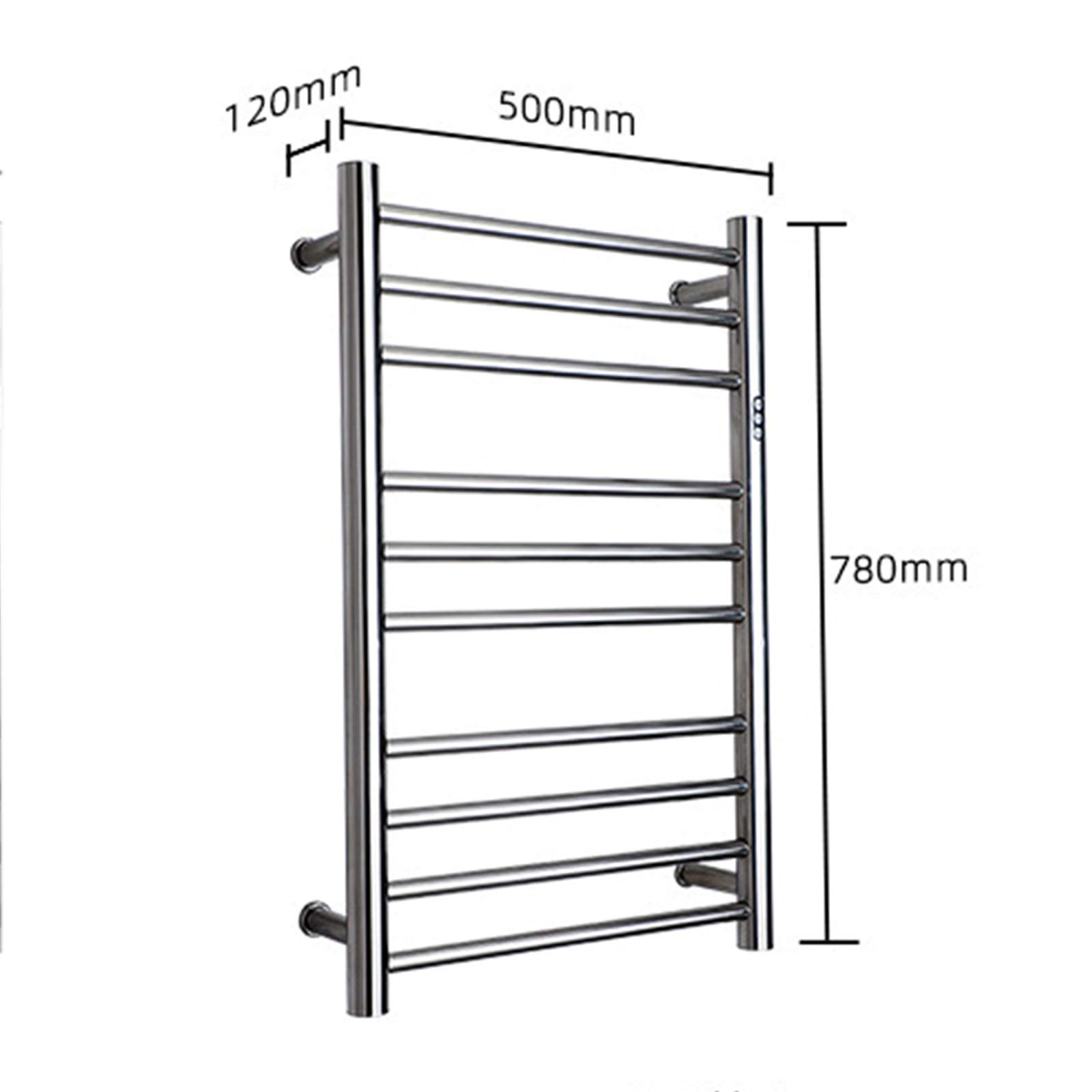 APUM Electric Heated Towel Warmer - 304 Stainless Steel Wall Mounted Bathroom Radiator with Timer, 88W Energy Efficient Hardwired Towel Rack for Spa, Luxury Hotels & Home Use (Round Design)
