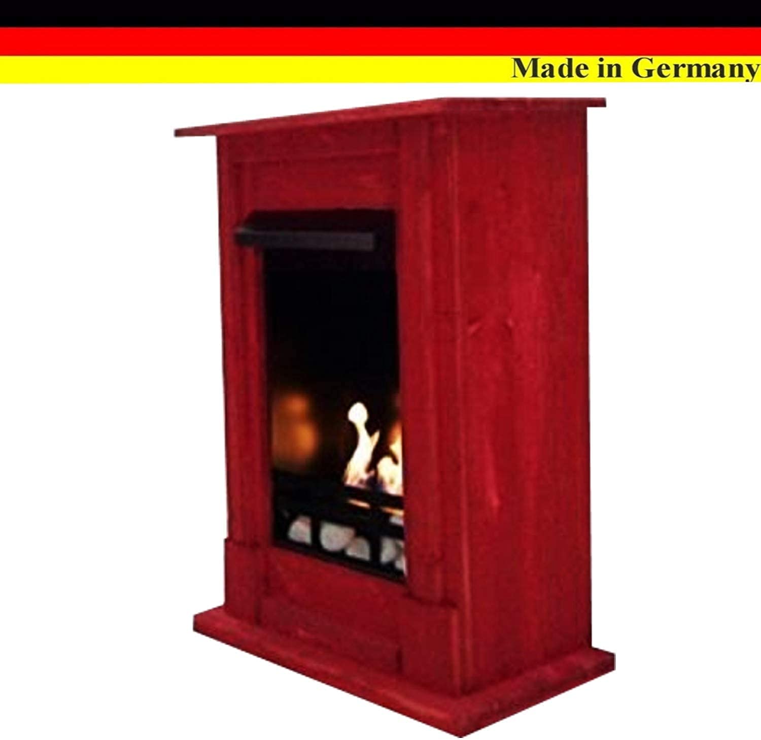 Madrid Deluxe Red Ethanol & Gel Chimenea - Indoor/Outdoor Fireplace for Patio, Garden, and Living Room Decor