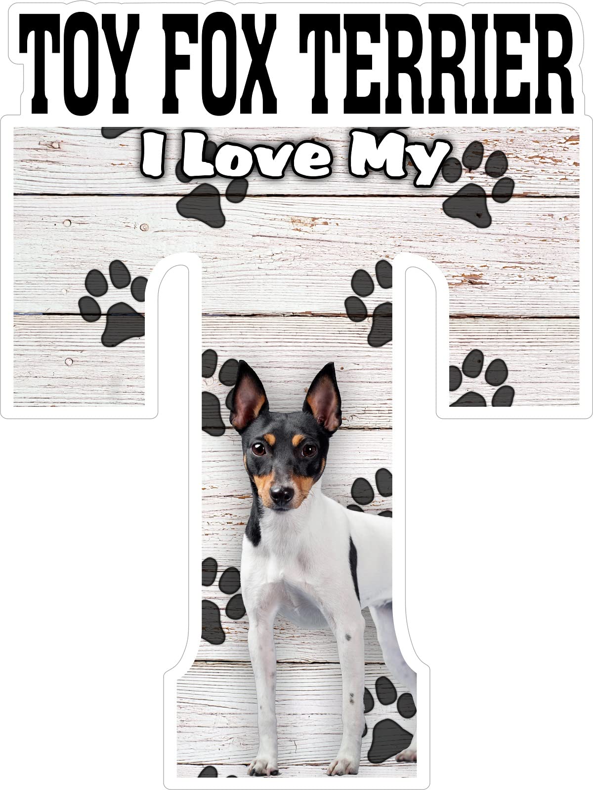 I Love My Toy Fox Terrier Fridge Magnet - Cute Dog Lover Gift for Refrigerator, Office & Home Decor