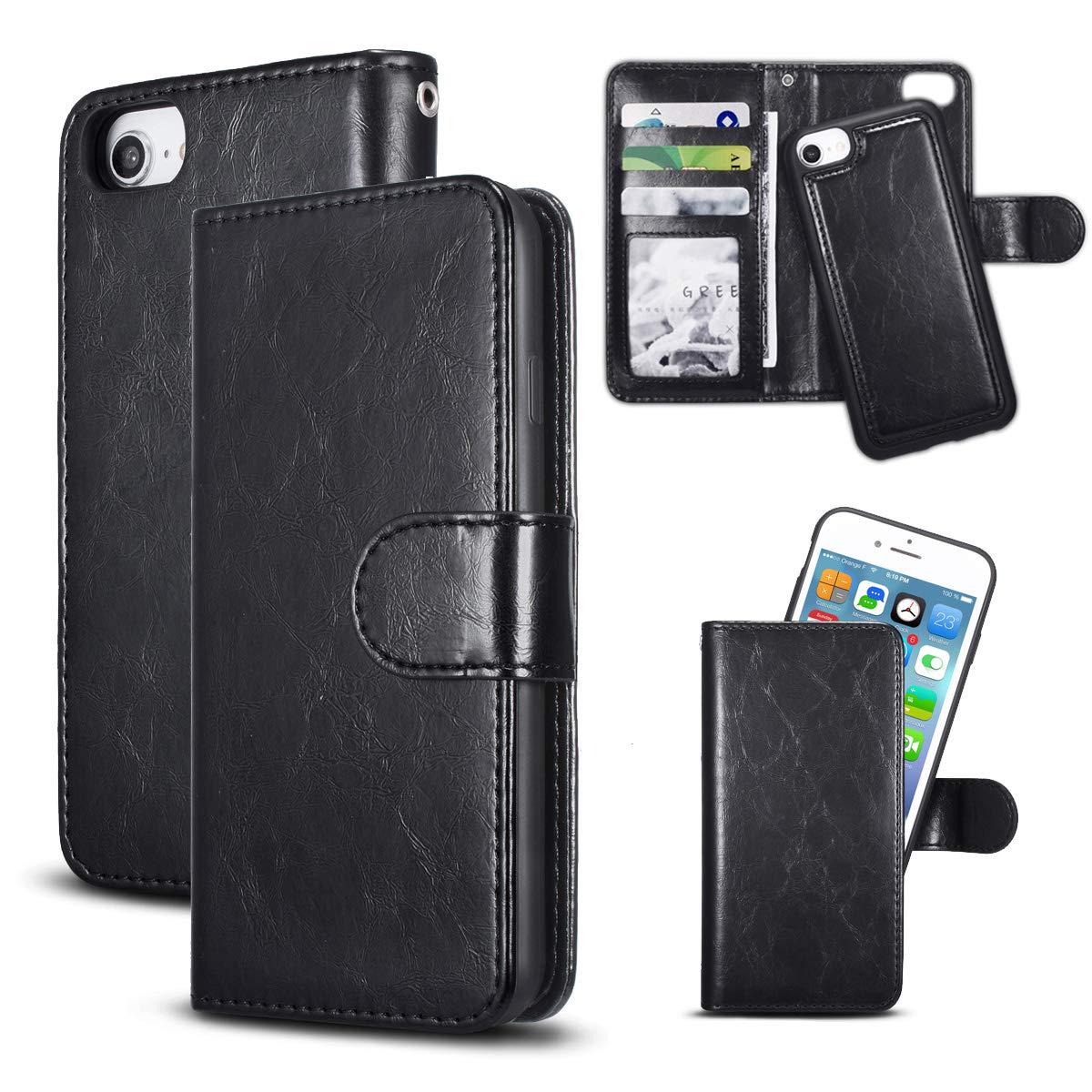 QLTYPRI Premium Vintage Leather Detachable Wallet Case for iPhone - Slim Protective Phone Cover with Card Slots | Perfect for Business, Travel & Everyday Use