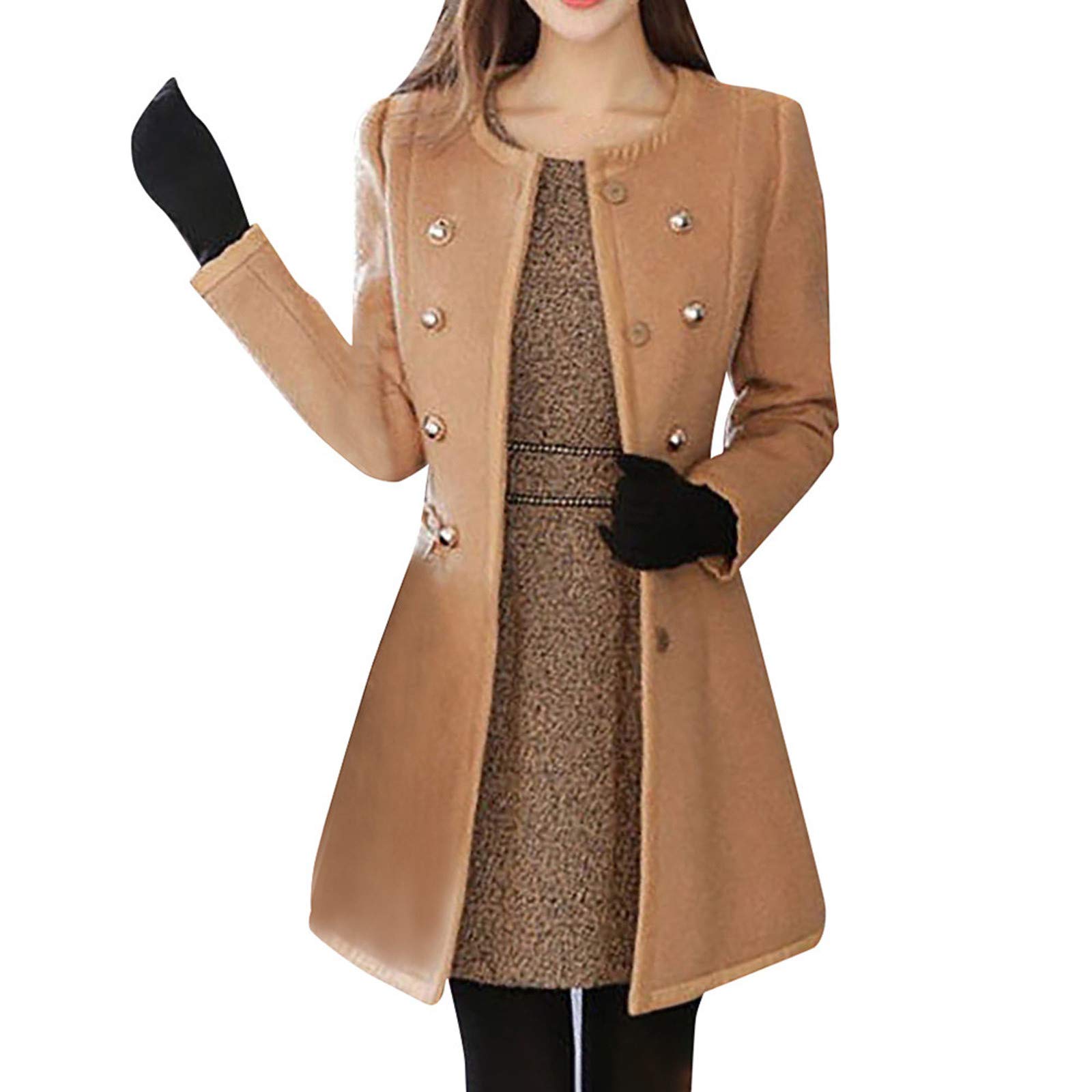 Stylish Women's Wool Trench Parka Coat - Warm Winter Jacket with Lapel, Fitted Overcoat for Women | Perfect for Office, Travel & Cold Weather Outfits