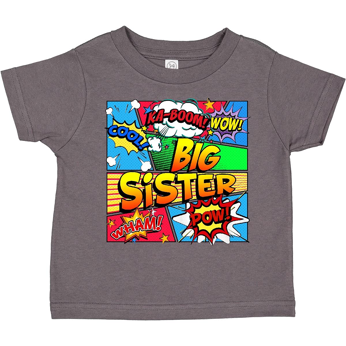 Inktastic Big Sister Comic Book Toddler T-Shirt - Cute Graphic Tee for Toddler Girls - Perfect for Sibling Matching Outfits, Family Photos & Casual Playdates