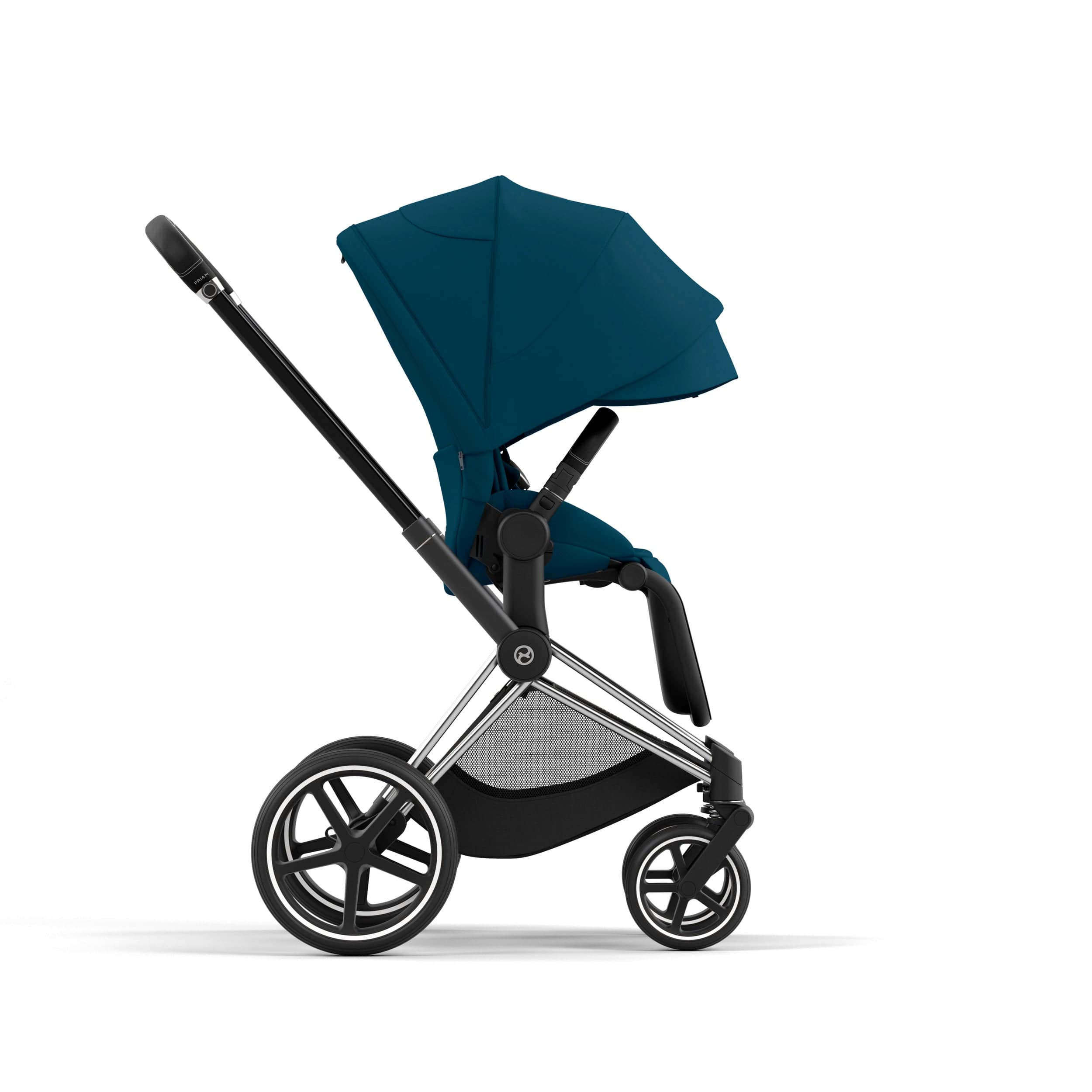 Cybex Priam 4 Complete Stroller - Chrome/Black Luxury Baby Stroller with All-Wheel Suspension | Perfect for Urban Walking, Travel & Everyday Use