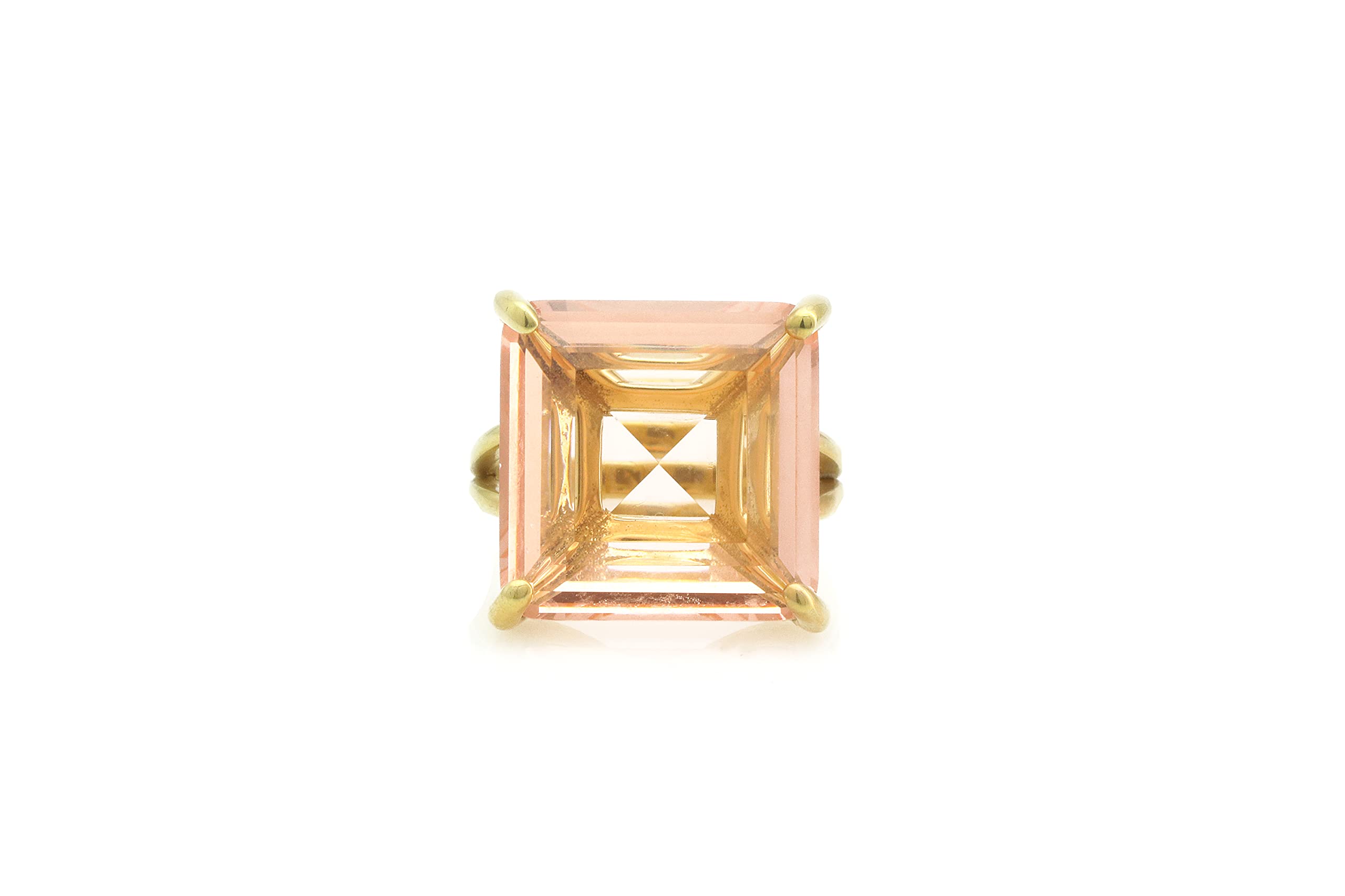 Anemone Morganite Square Ring – Elegant Large Gemstone Engagement Ring, Customizable Size & Engraving – Perfect for Proposals, Anniversaries & Special Occasions – Comes with Luxury Gift Box