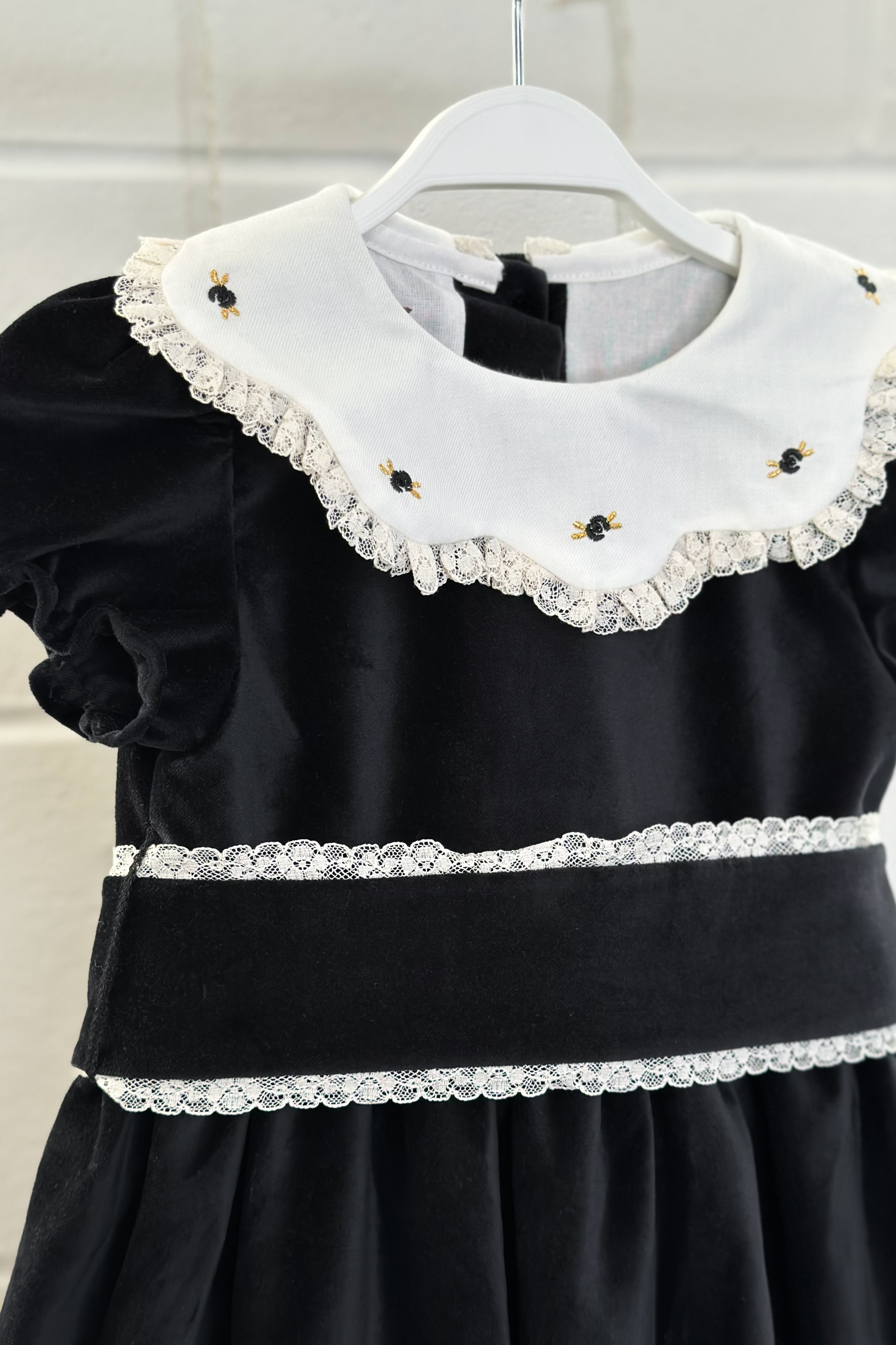 Verity Black Velvet Embroidered Dress - Elegant Evening Gown for Women, Formal Party Wear, Holiday Special Occasion Outfit | Perfect for Weddings, Galas, and Cocktail Parties