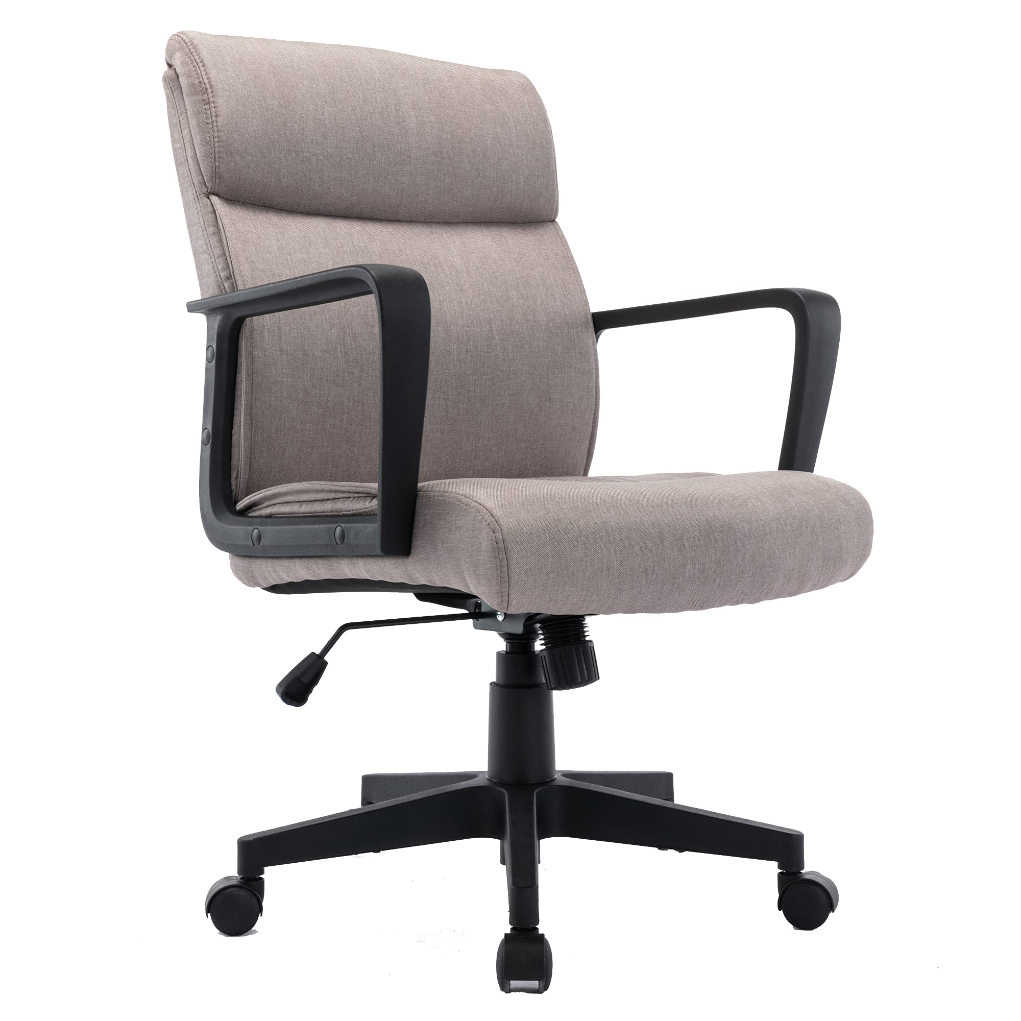 Ergonomic Adjustable Office Chair with Armrests - High Back Executive Desk Chair, Swivel Task Chair with Tilt Function & Spring Cushion for Home Office (Light Brown) - Perfect for Long Work Hours & Computer Use