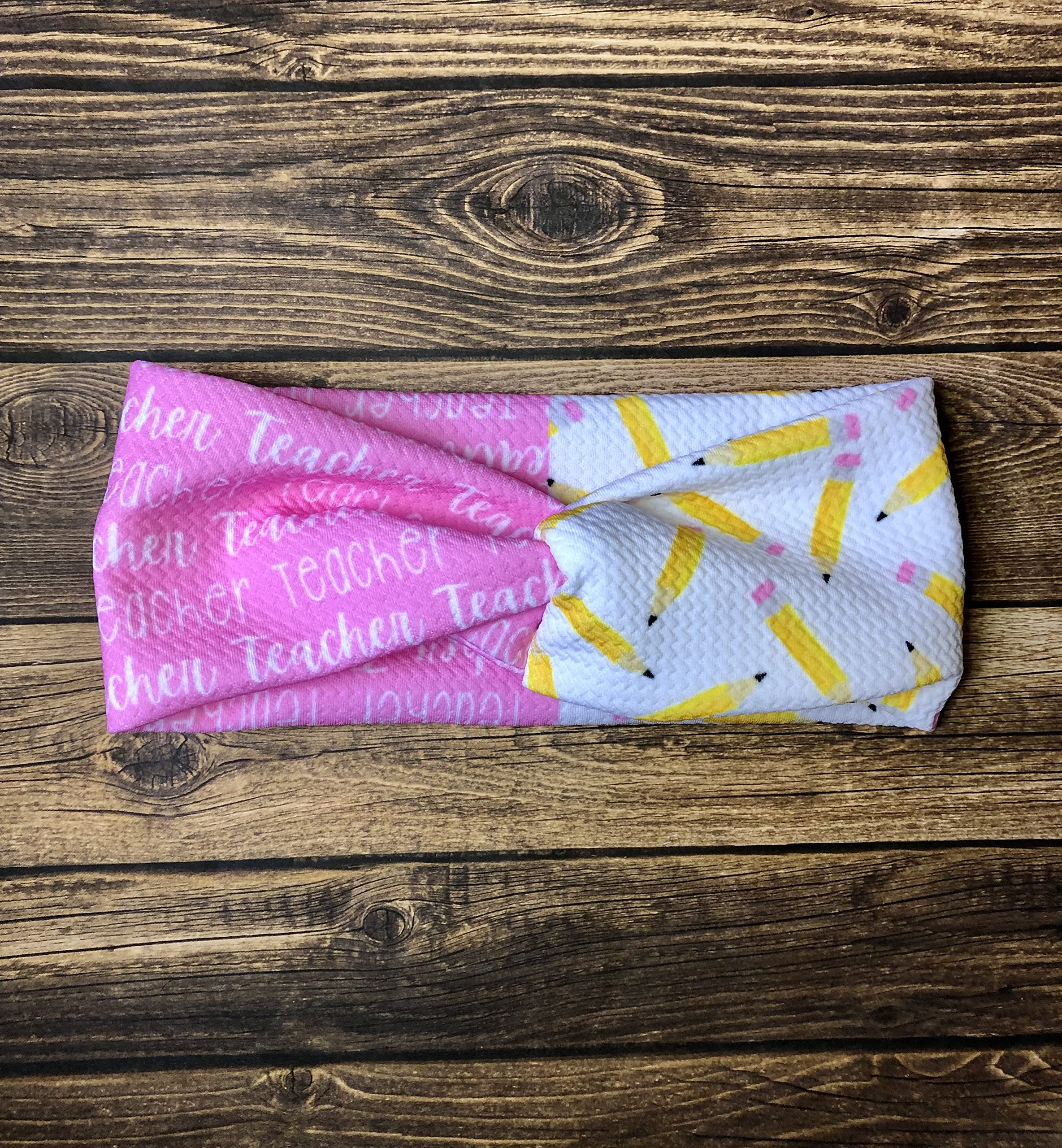 Bulk Teacher Appreciation Gifts - Women's Teacher Headbands & Twist Headbands - Pencil Hair Accessories for Educators - Perfect for Classroom, School Events & Teacher Appreciation Week