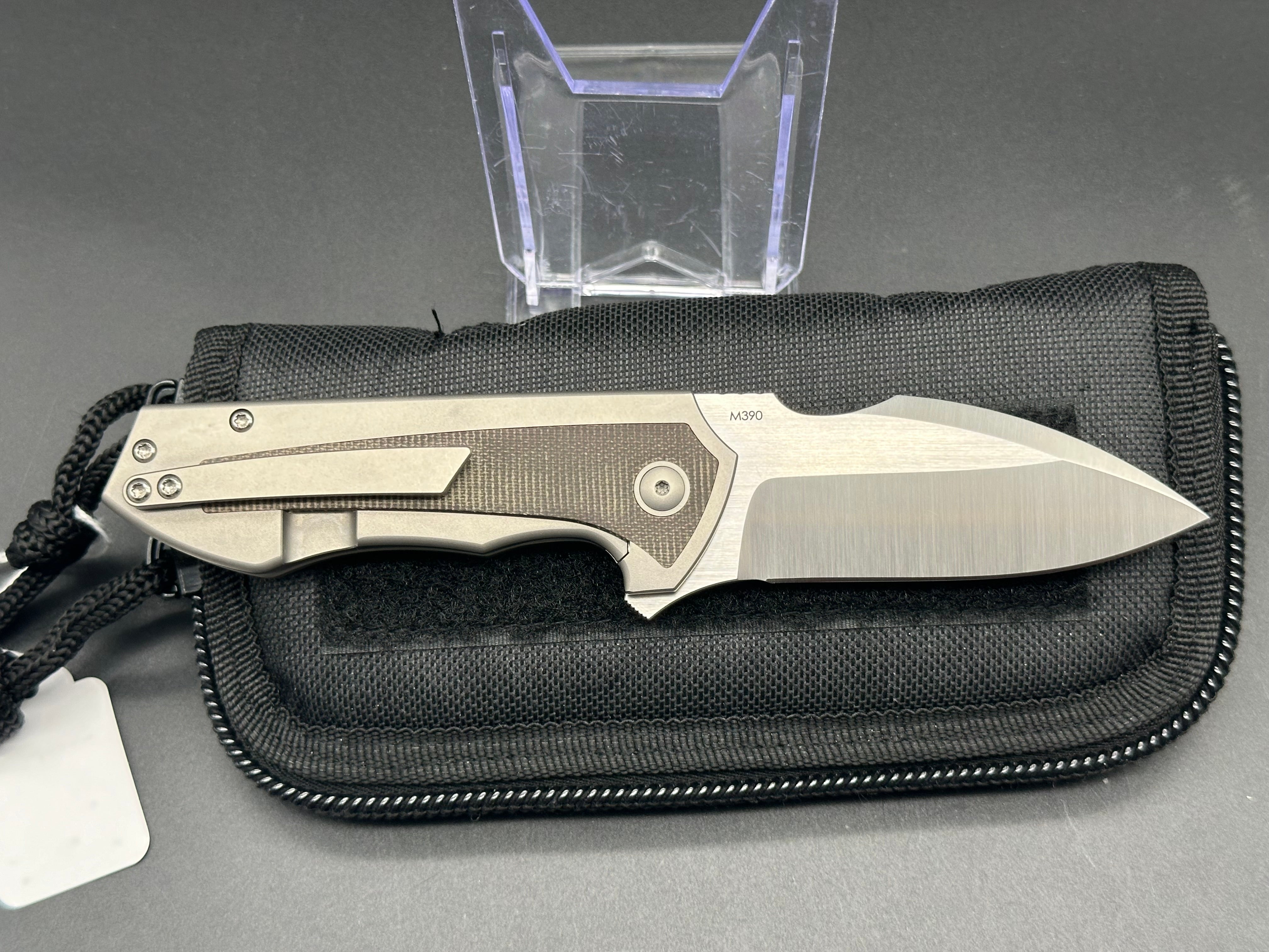 Burchtree Designs Euclid Green Micarta M390 Pocket Knife - High-Quality EDC Folding Knife for Outdoor, Camping, and Everyday Carry