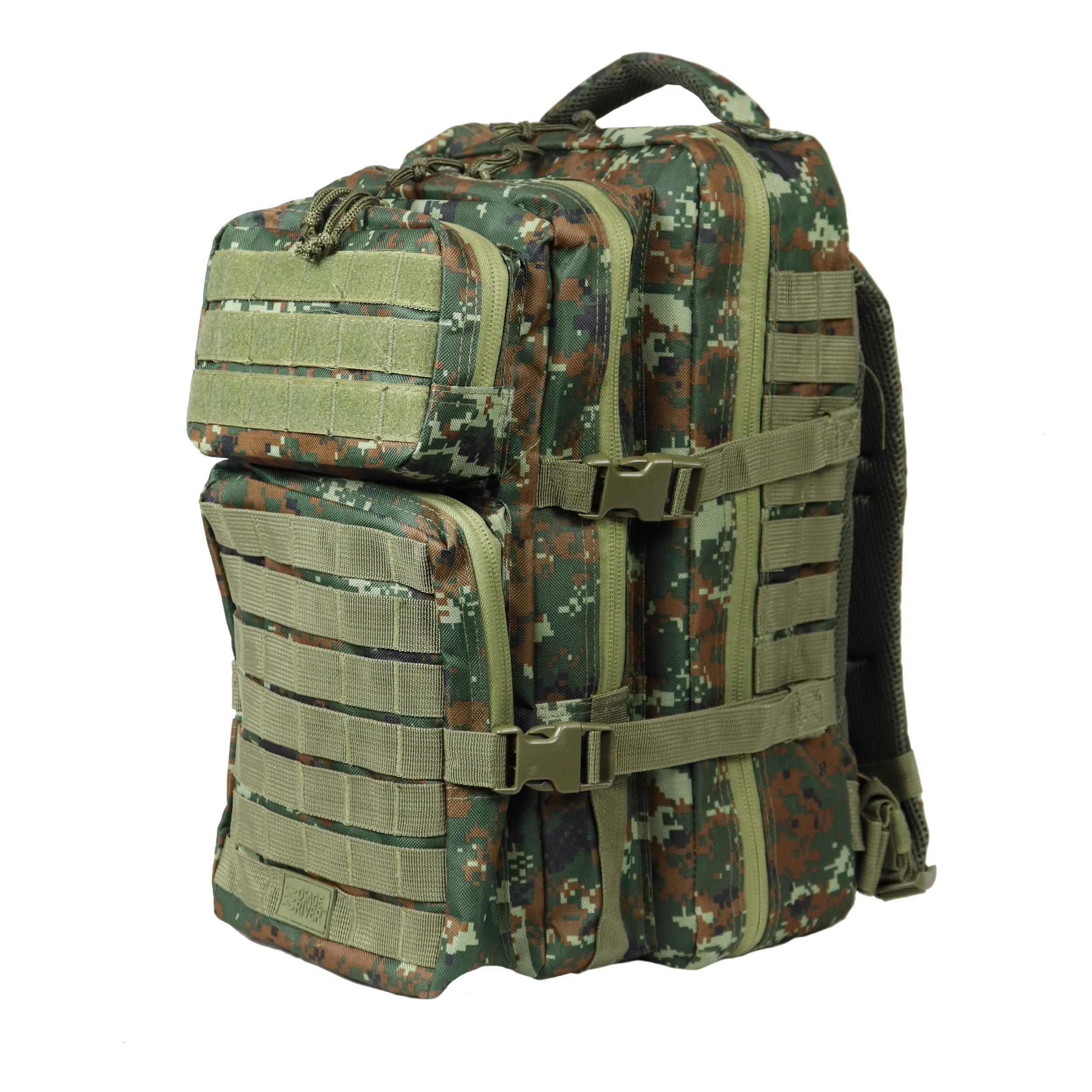 OSAGE RIVER Large Fishing Tackle Backpack with Rod Holder - Waterproof Tackle Storage Bag for Bass Fishing, Camping & Hunting Gear - Camo Design for Outdoor Adventures