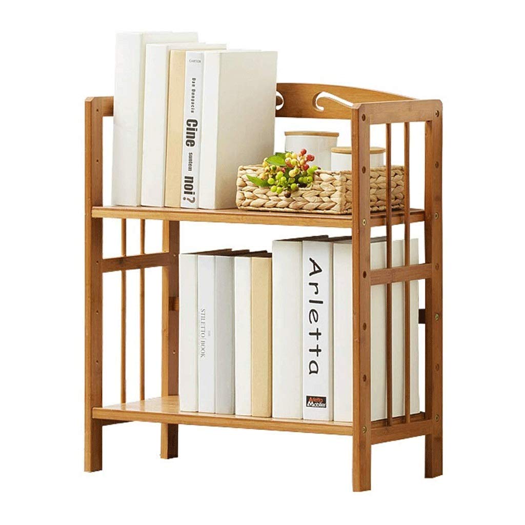 Adjustable 2-Tier Natural Bamboo Bookshelf - Multipurpose Desktop Organizer for Office, Kitchen, & Plant Display | Space-Saving Storage Solution for Books, Decor & Small Items