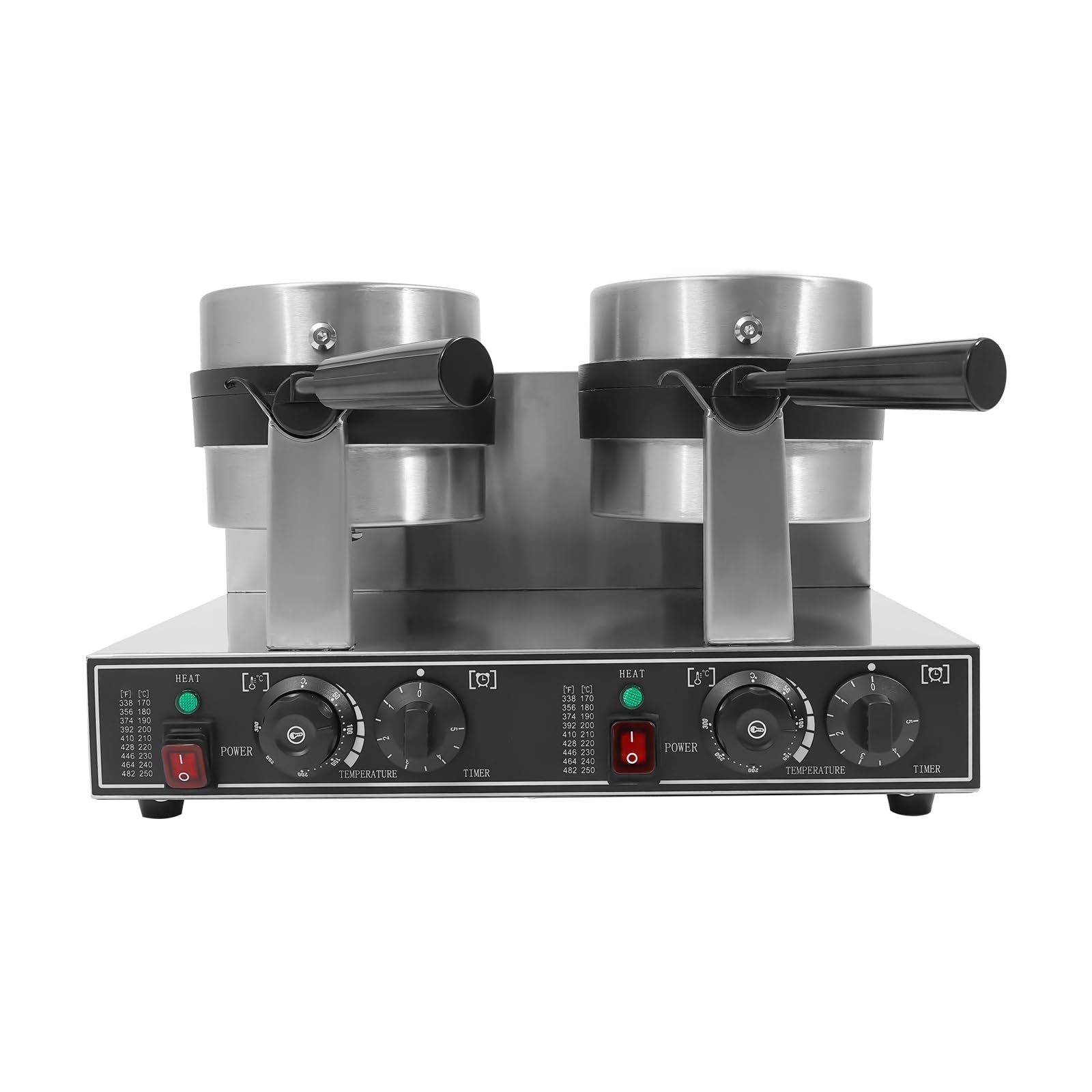 2400W Commercial Dual-head Belgian Waffle Maker - Adjustable Temperature & Timer, Stainless Steel Waffle Iron with Non-Stick Coating - Ideal for Restaurants, Bakeries, Breakfast Buffets, Cafes, and Home Kitchen Use