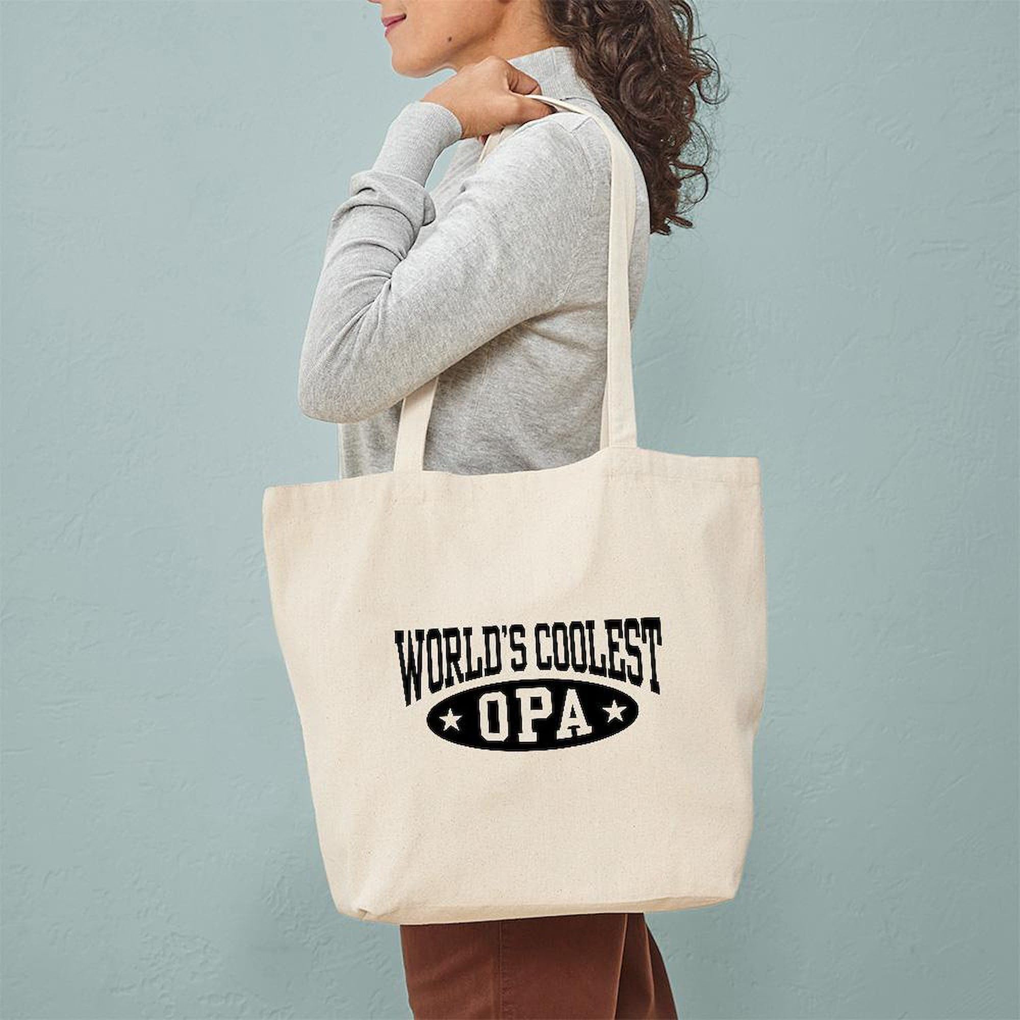 World's Coolest Opa Natural Canvas Tote Bag - Eco-Friendly Reusable Shopping Bag for Groceries, Beach & Daily Use | CafePress