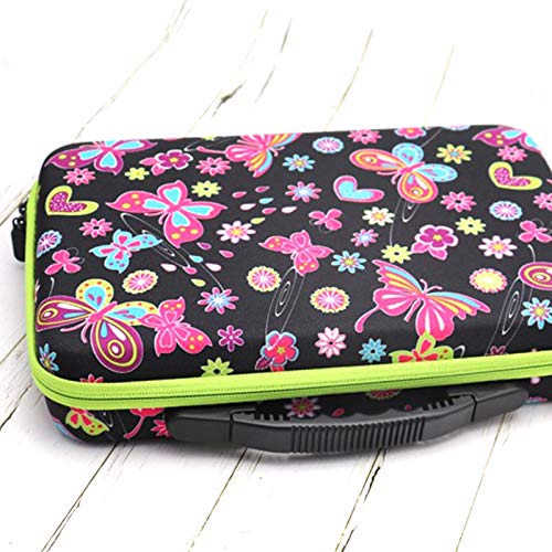 SOWUNO 60 Grids Essential Oil Carrying Case - Butterfly Design Essential Oil Organizer for 0.34oz Bottles - Perfect for Aromatherapy, Travel & Home Storage
