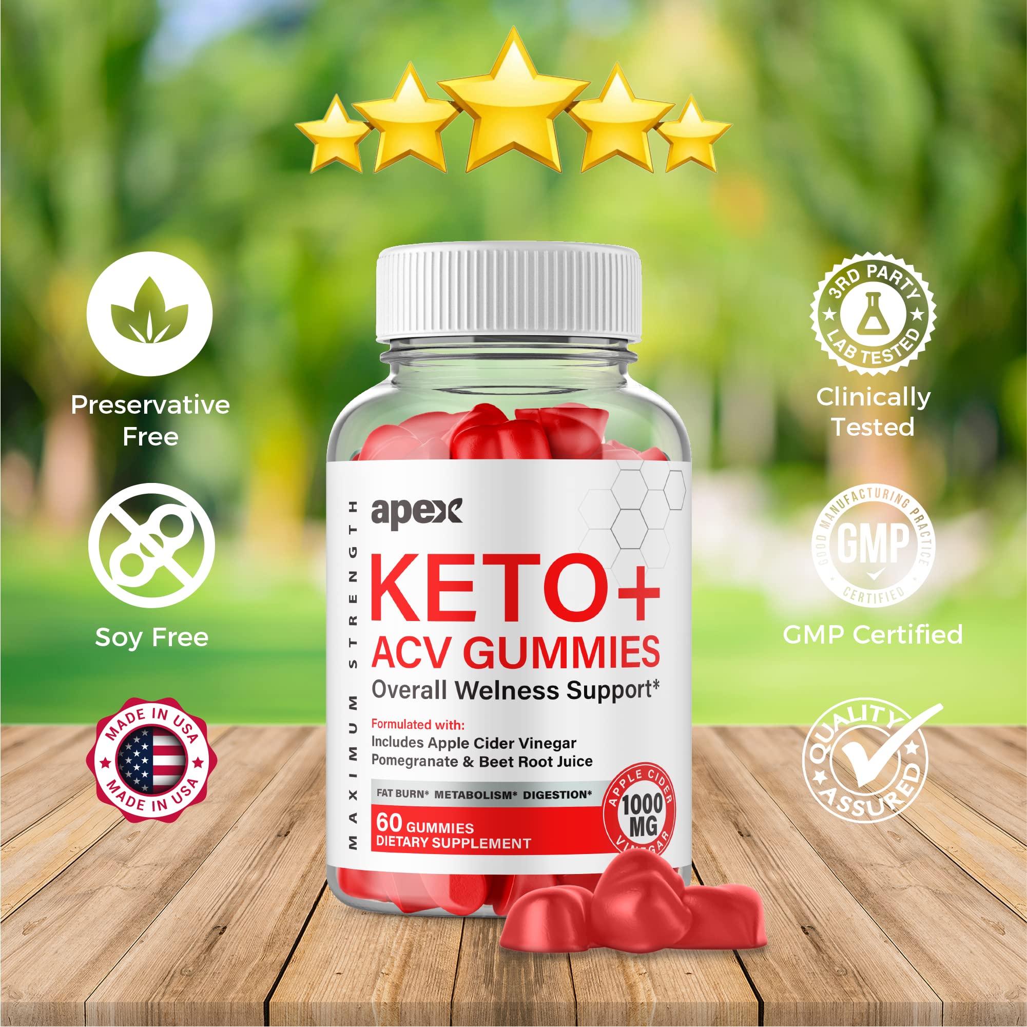 (2 Pack) Apex Keto ACV Gummies - Advanced Formula Apple Cider Vinegar Keto Gummy Supplement for Weight Loss & Energy Boost (120 Gummies) - Perfect for Ketogenic Diet & Low Carb Lifestyle