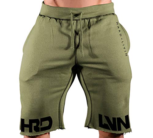 Military Green Sweatshorts/Black Art