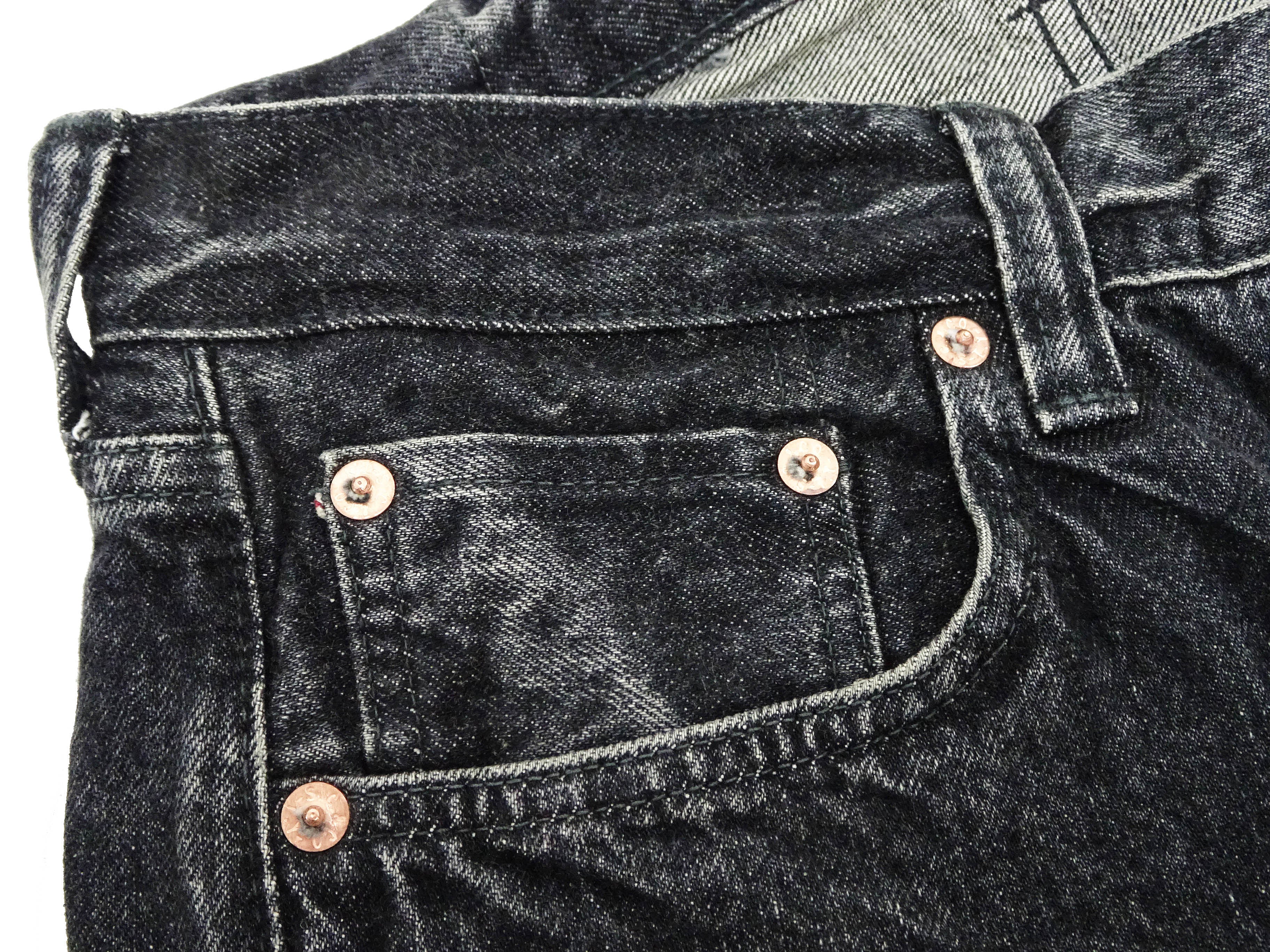 Vintage 1947 Men's Black Denim Jeans - Classic Straight Fit 14.25oz Pre-Aged Sugar Cane Denim Pants SC42460H | Casual Wear, Workwear & Everyday Style
