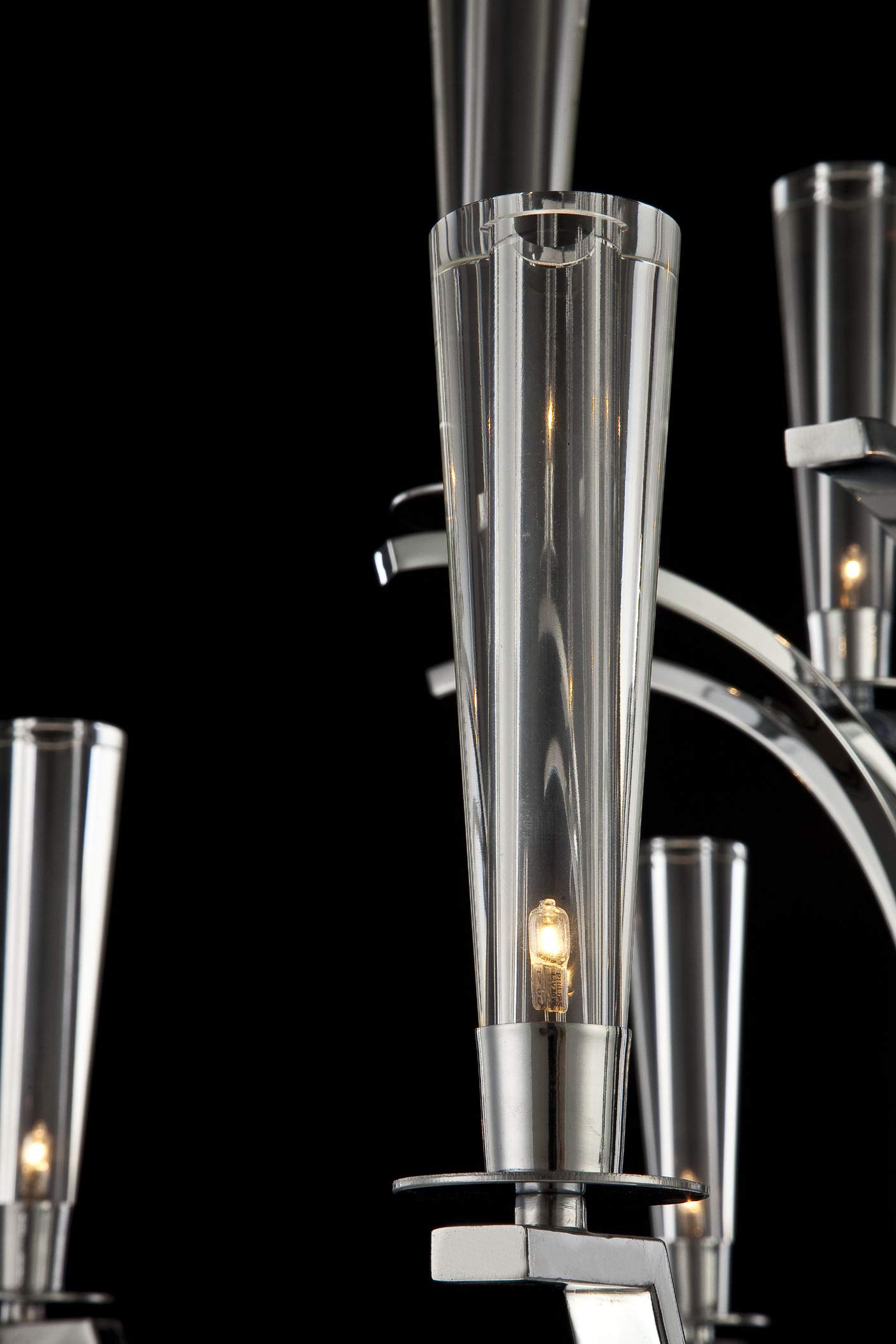 Eurofase 25636-017 Chrome Oval Chandelier 12-Light Fixture - Elegant Dining Room Lighting for Restaurants & Luxury Homes