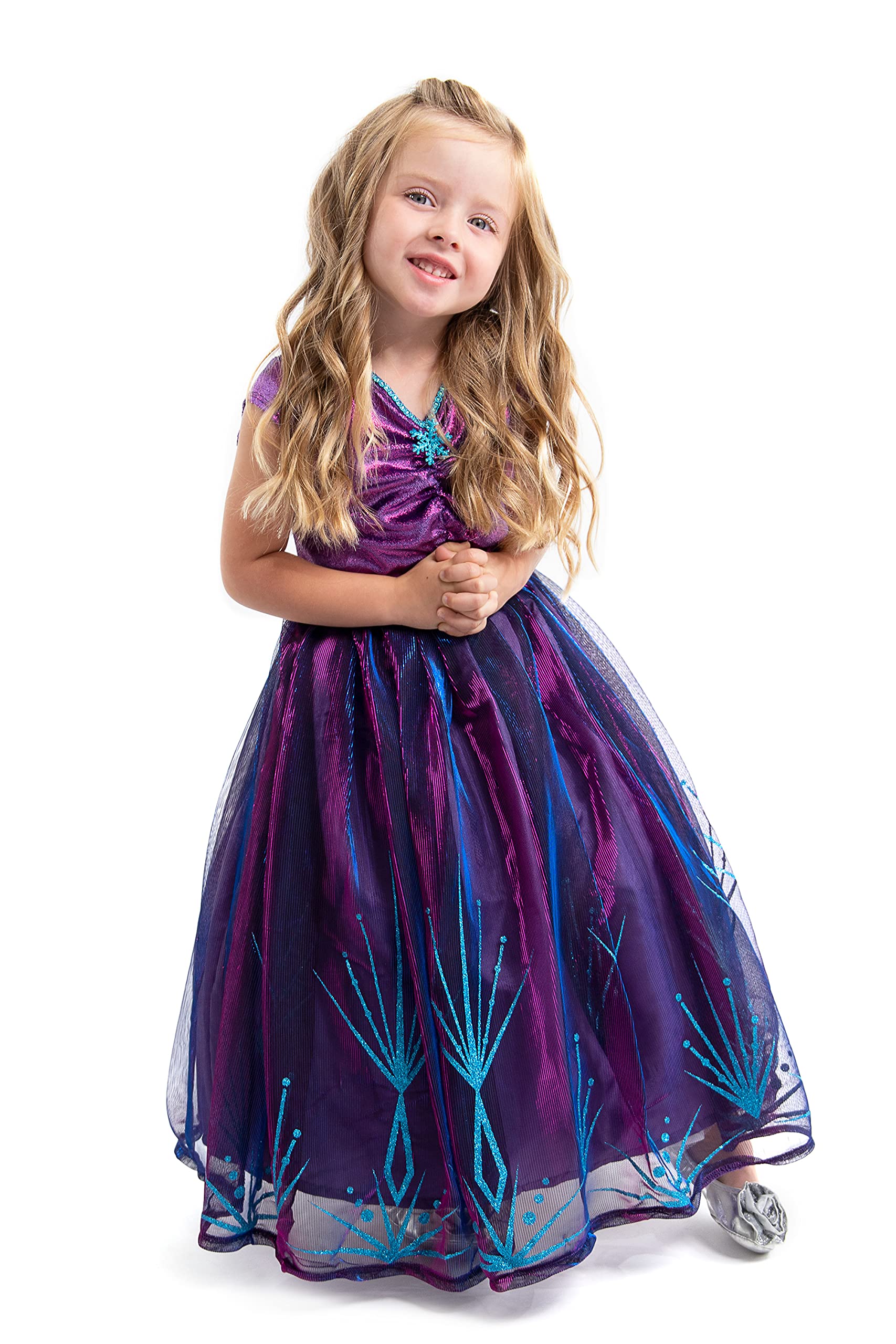 Little Adventures Purple Ice Princess Dress Up Costume for Kids - Machine Washable Pretend Play & Party Dress (No Glitter) | Perfect for Birthday Parties, Halloween, Dress-Up Play & Special Occasions