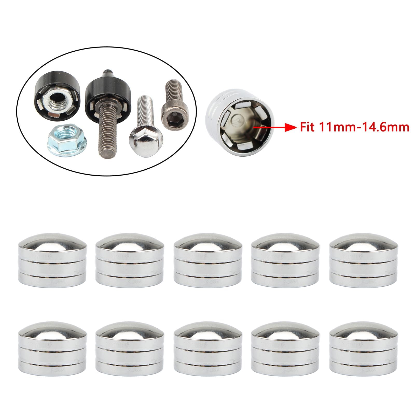 Harley Bolt Covers Kit 11mm-14.6mm for Touring, Road King & Sportster - Motorcycle Protection