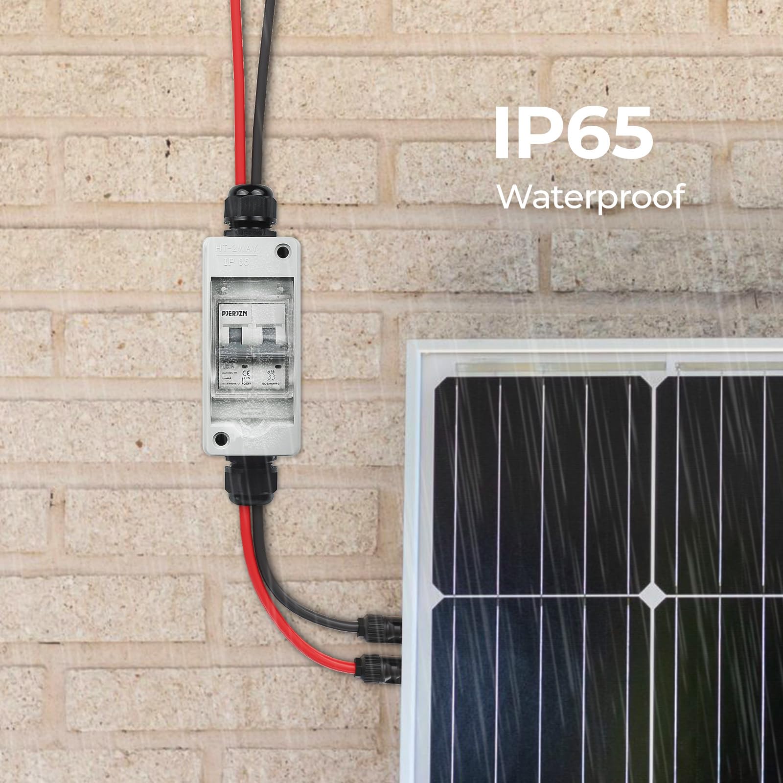 1000V 40A Solar Panel Disconnect Switch - IP65 Waterproof PV Circuit Breaker for Solar Power Systems, Home Battery & Off-Grid Applications - Outdoor Use for Solar Panels, RV, Marine & Renewable Energy Projects