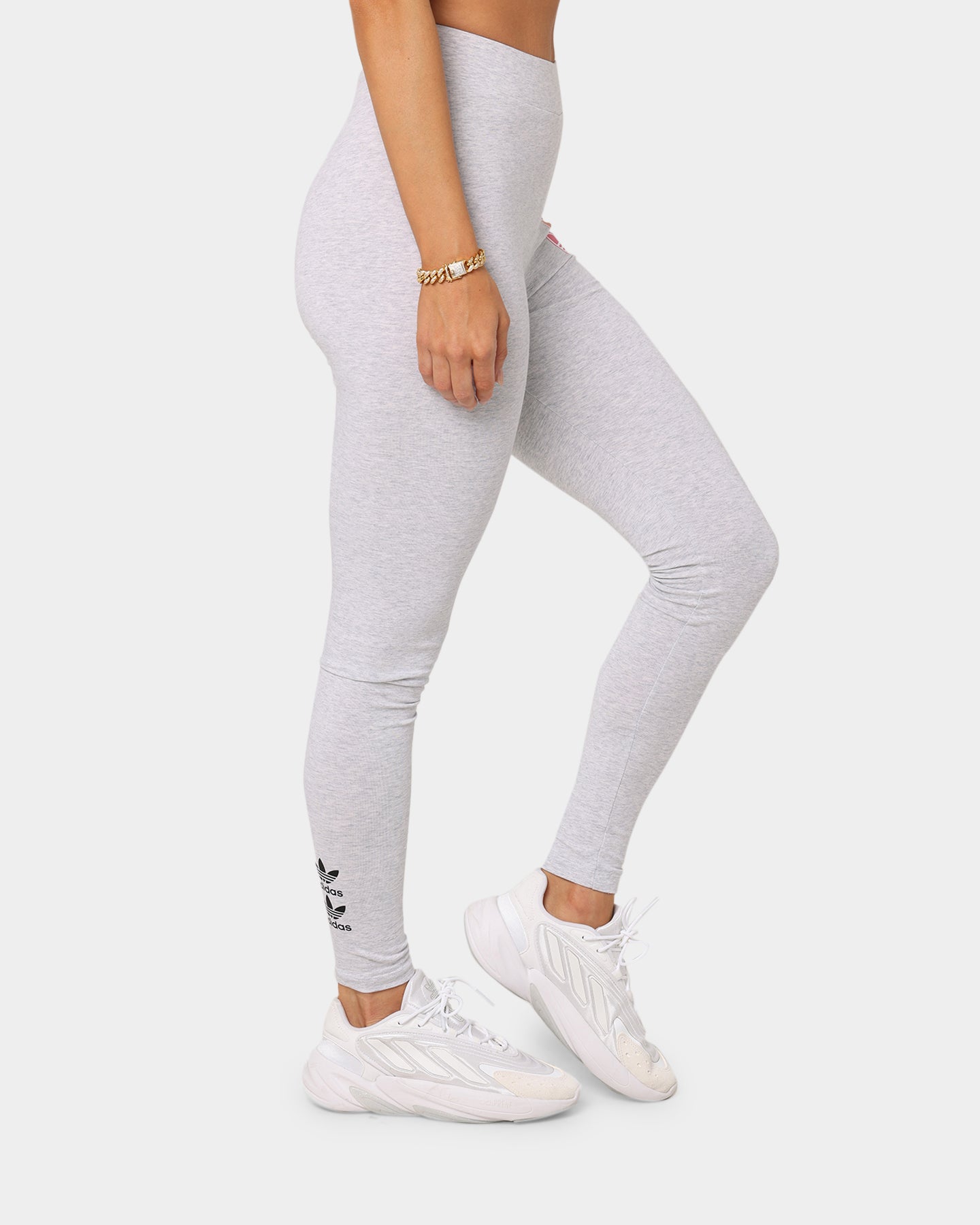 Adidas Women's Logo Play Leggings - Light Marle Athletic Pants for Yoga, Running & Gym Workouts