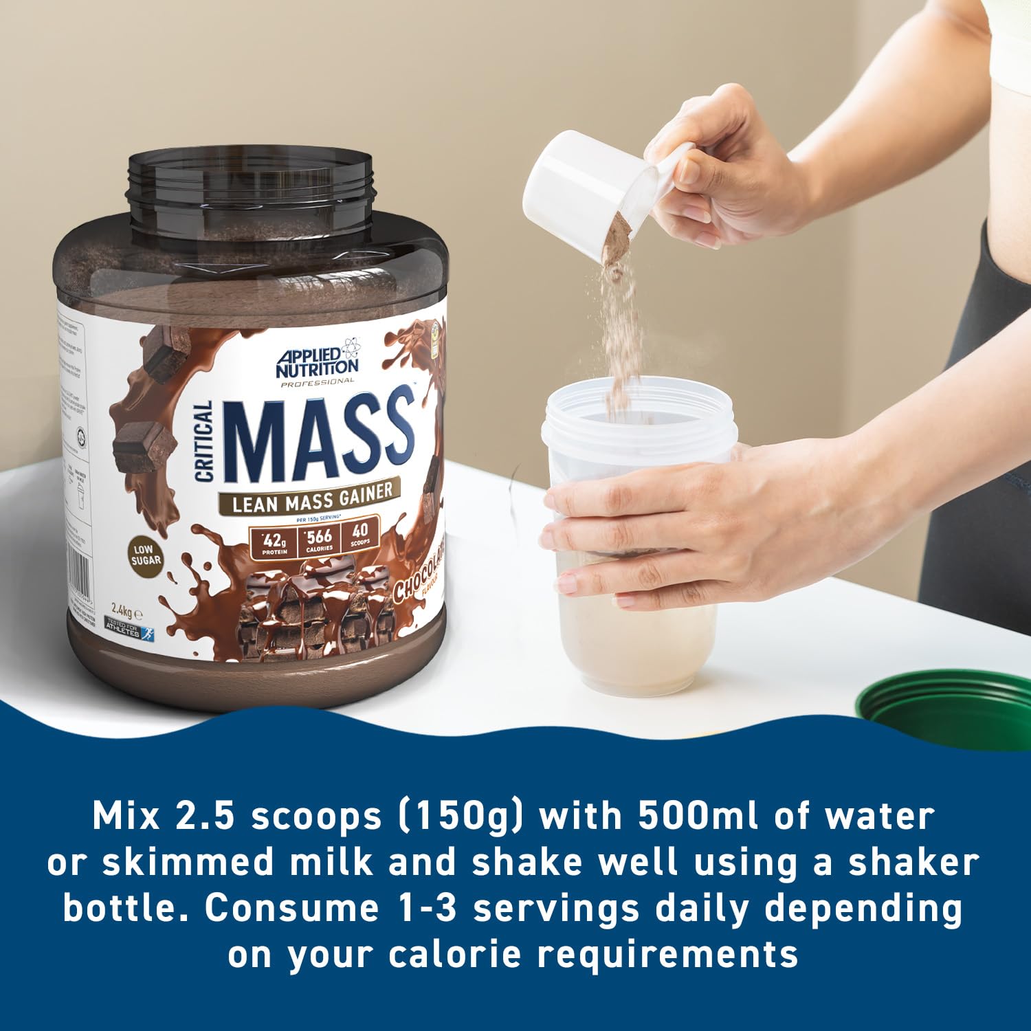 Applied Nutrition Critical Mass Professional Weight Gainer - 2400g for Muscle Growth & Recovery | Perfect for Bodybuilders & Athletes