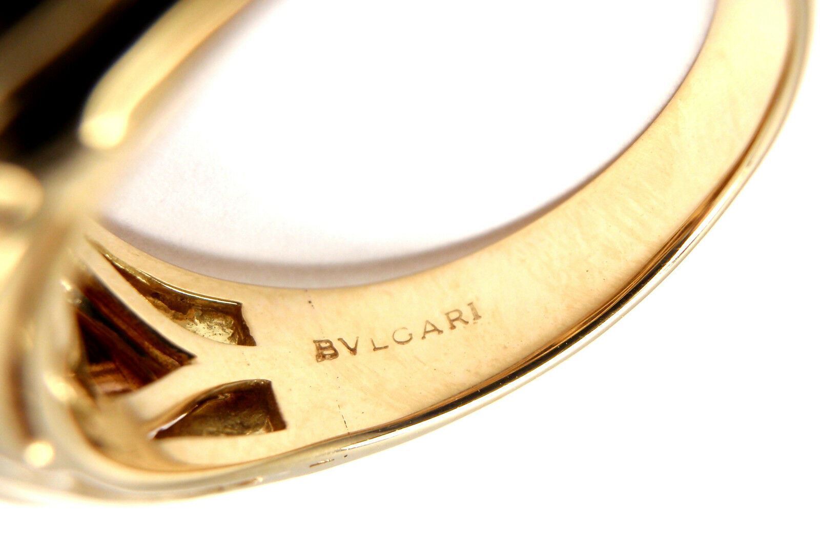 Authentic Bulgari Bvlgari 18k Yellow Gold Diamond Ruby Naturalia Fish Band Ring for Women - Luxury Statement Jewelry for Parties, Weddings & Special Occasions