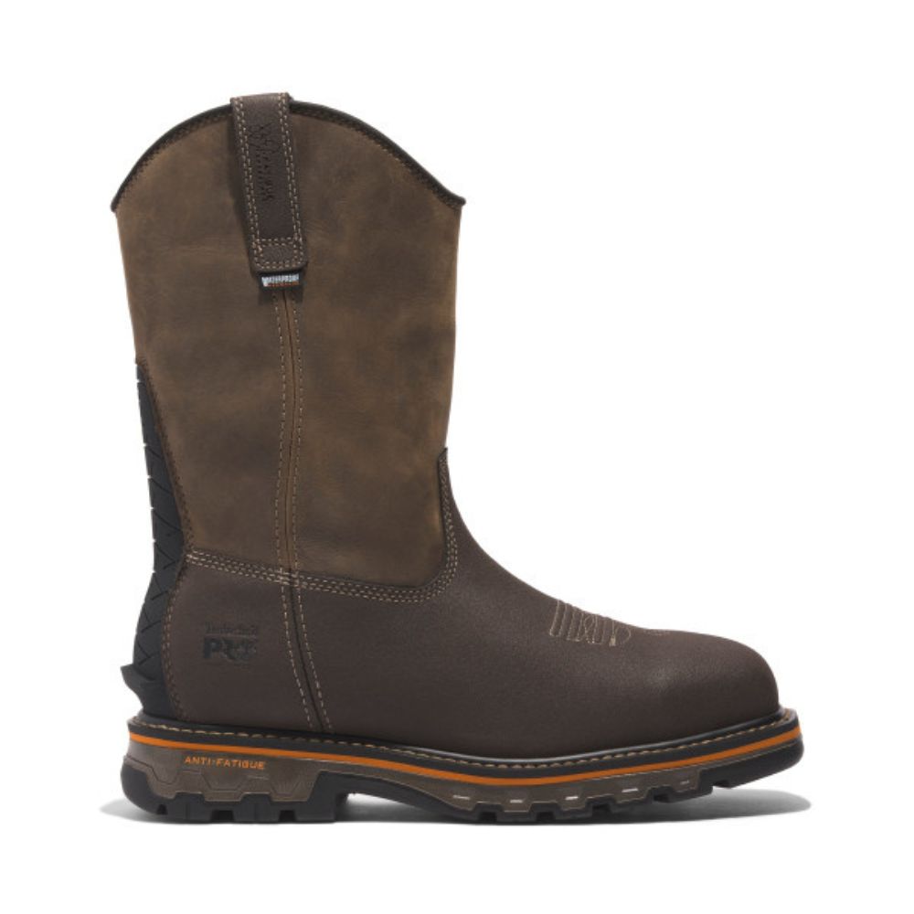 Timberland PRO® True Grit Men's Waterproof Composite Toe Pull-On Work Boots - Slip Resistant Safety Shoes for Construction & Outdoor Work (Brown, Model TB0A5U6Y214)