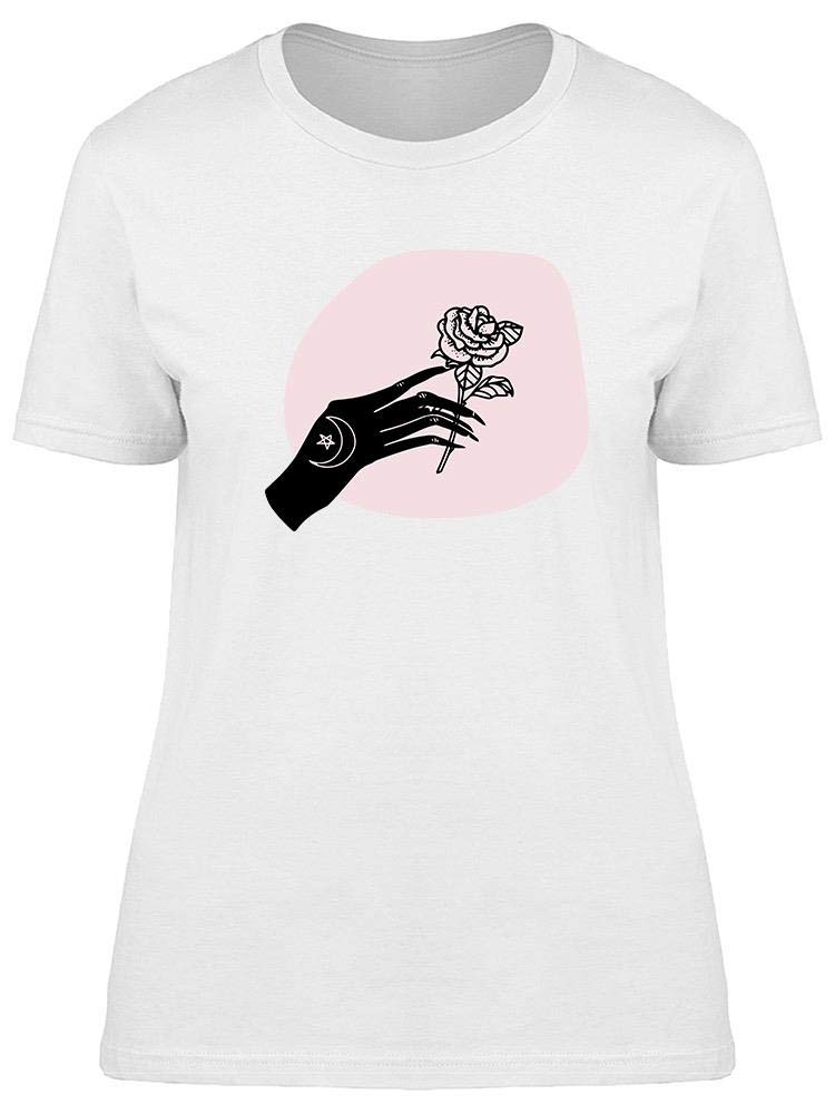 Magic Hand and Rose Graphic T-Shirt for Women - Stylish Casual Tee for Everyday Wear, Outings & Date Nights