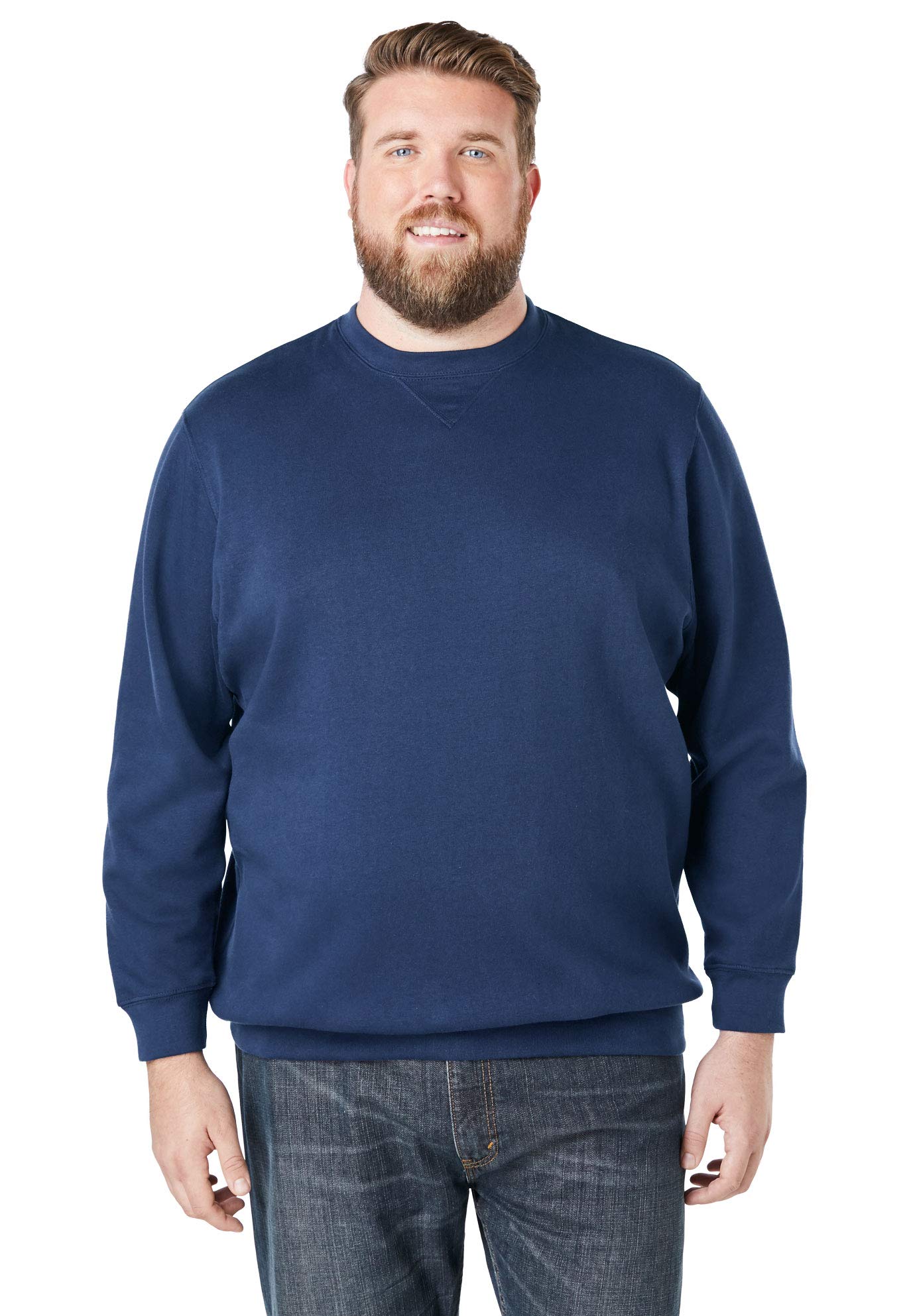 KingSize Men's Big & Tall Fleece Crewneck Sweatshirt - Soft & Warm Winter Pullover for Plus Size Gentlemen - Perfect for Casual Wear, Outdoor Activities & Layering in Cold Weather