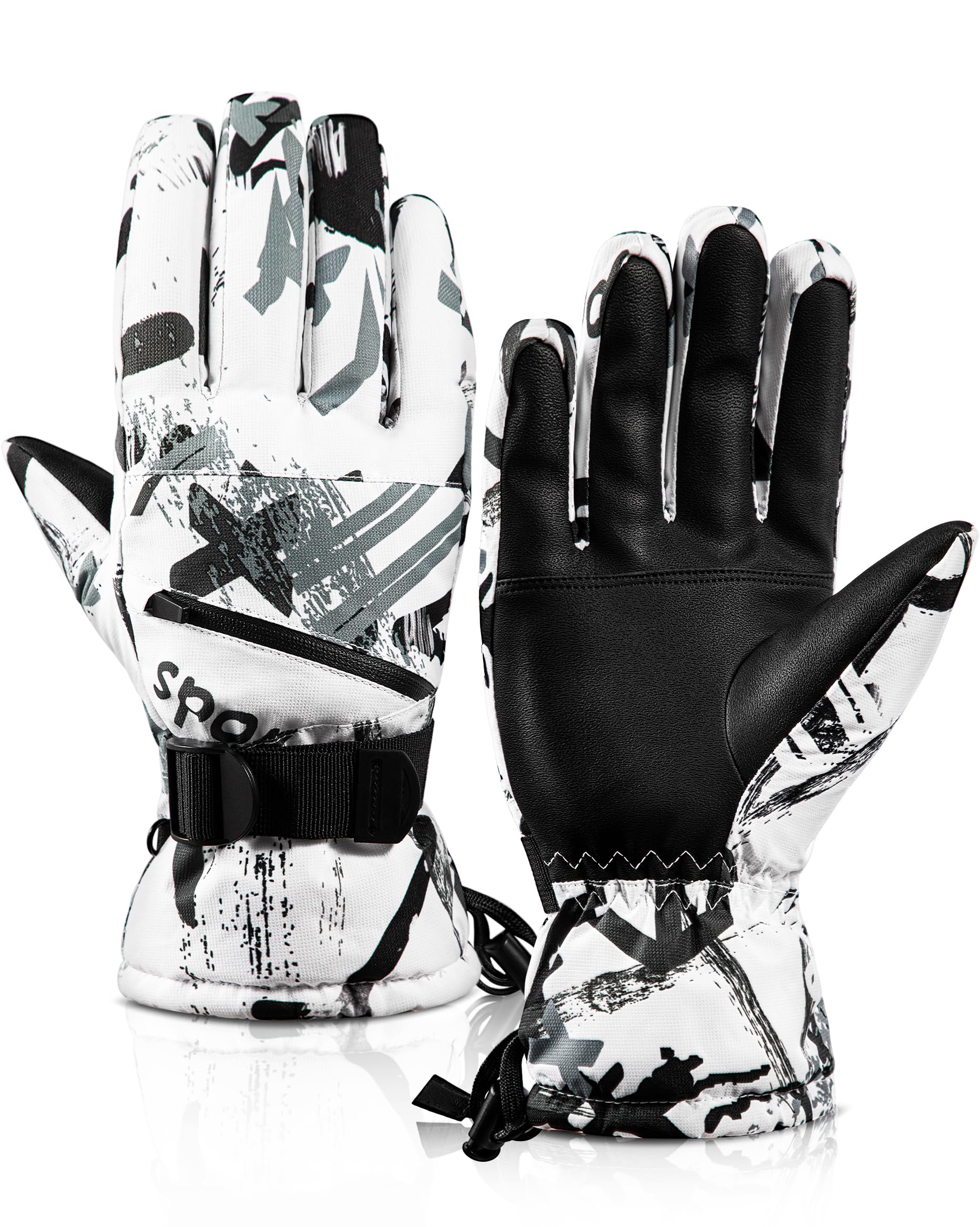 Premium 5-Finger Waterproof Winter Ski Gloves for Men - Touchscreen Compatible Snowboarding Gloves for Cold Weather & Outdoor Sports | Ideal for Skiing, Snowboarding & Winter Hiking