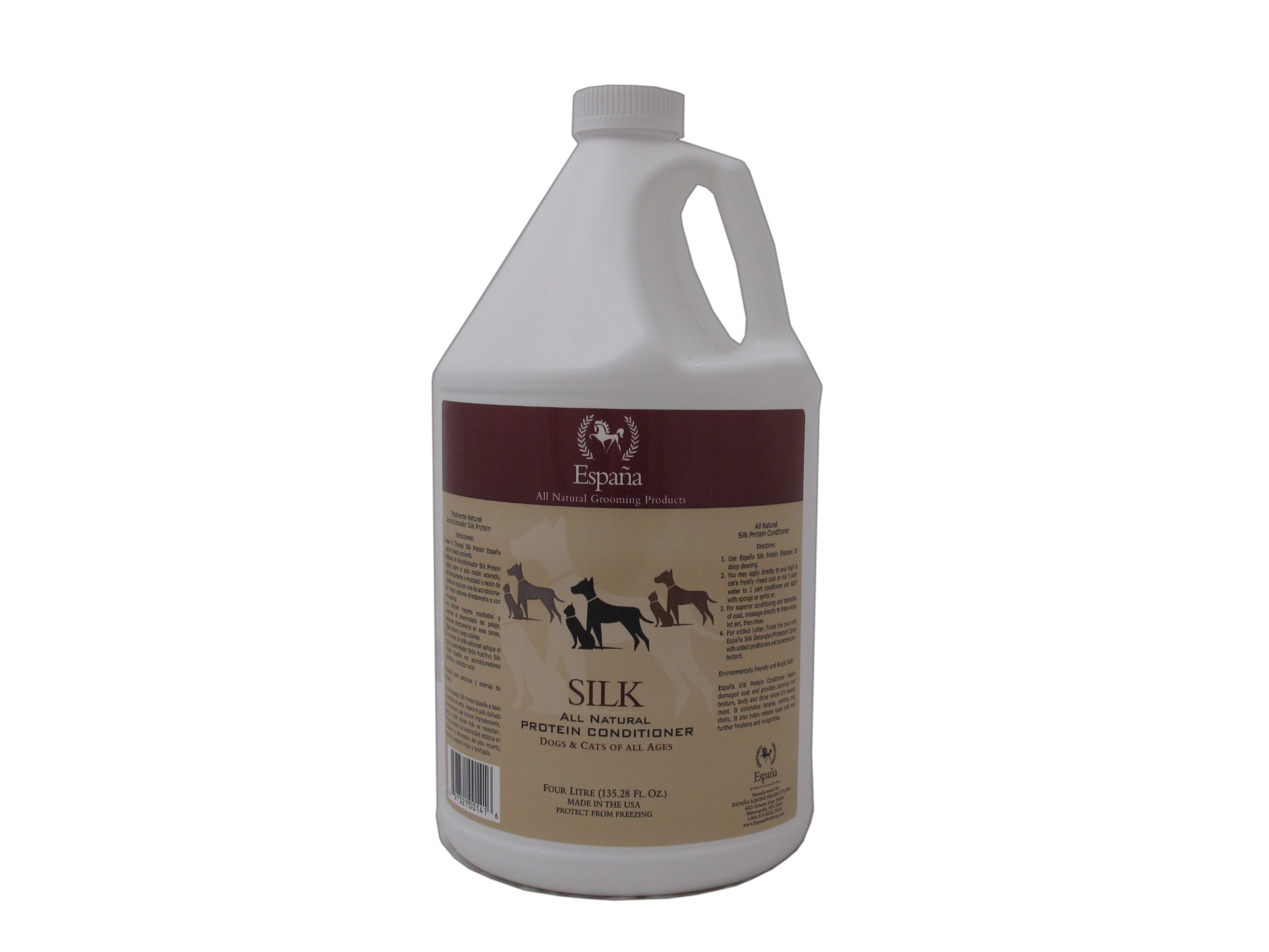 Espana Silk ESP1025DC Silk Protein Conditioner for Dogs & Cats - 135.28 oz | Deep Moisturizing Pet Hair Treatment | Perfect for Dry, Damaged Fur & Post-Bath Care
