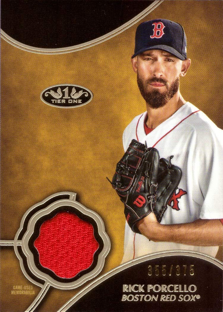 2019 Topps Tier One Rick Porcello Game Jersey Baseball Card - Limited 375 for Collectors & Fans