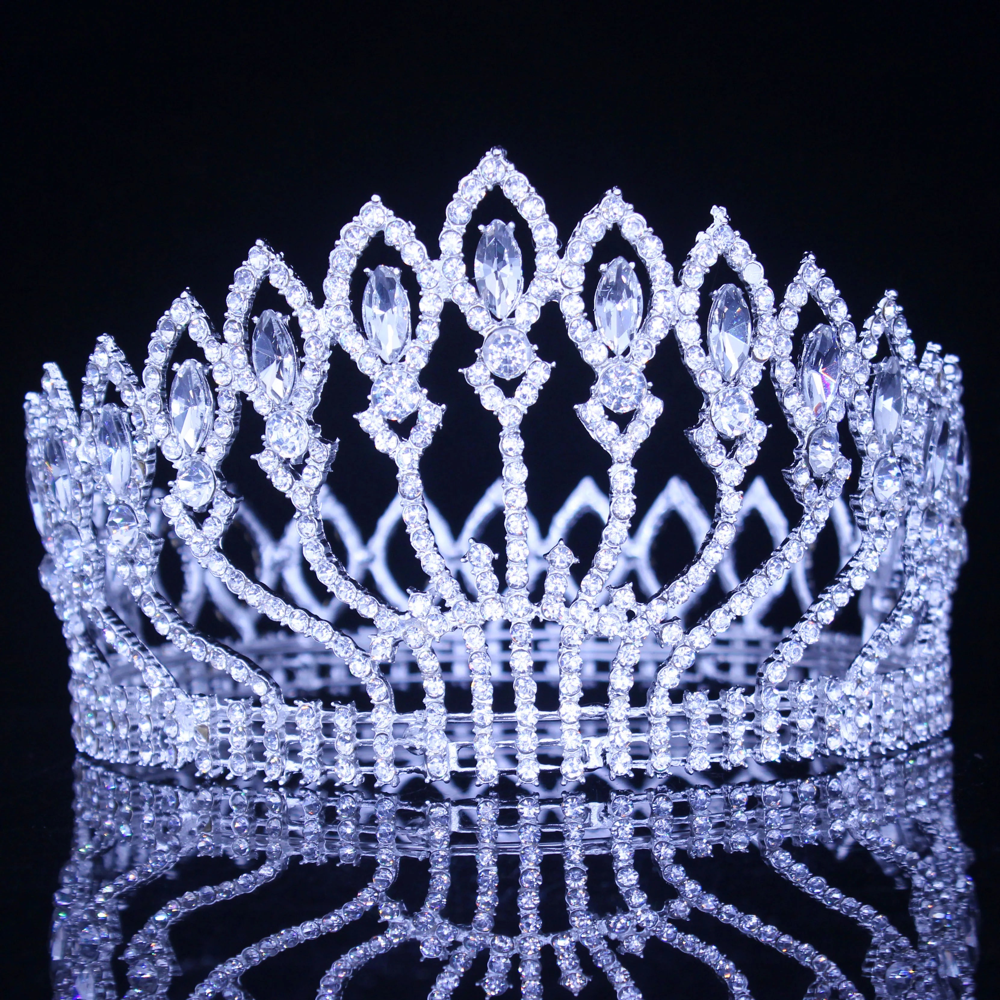 Crystal Queen Wedding Tiara Crown - Baroque Bridal Headpiece for Women | Elegant Bride Hair Jewelry Accessories for Weddings, Pageants & Special Occasions
