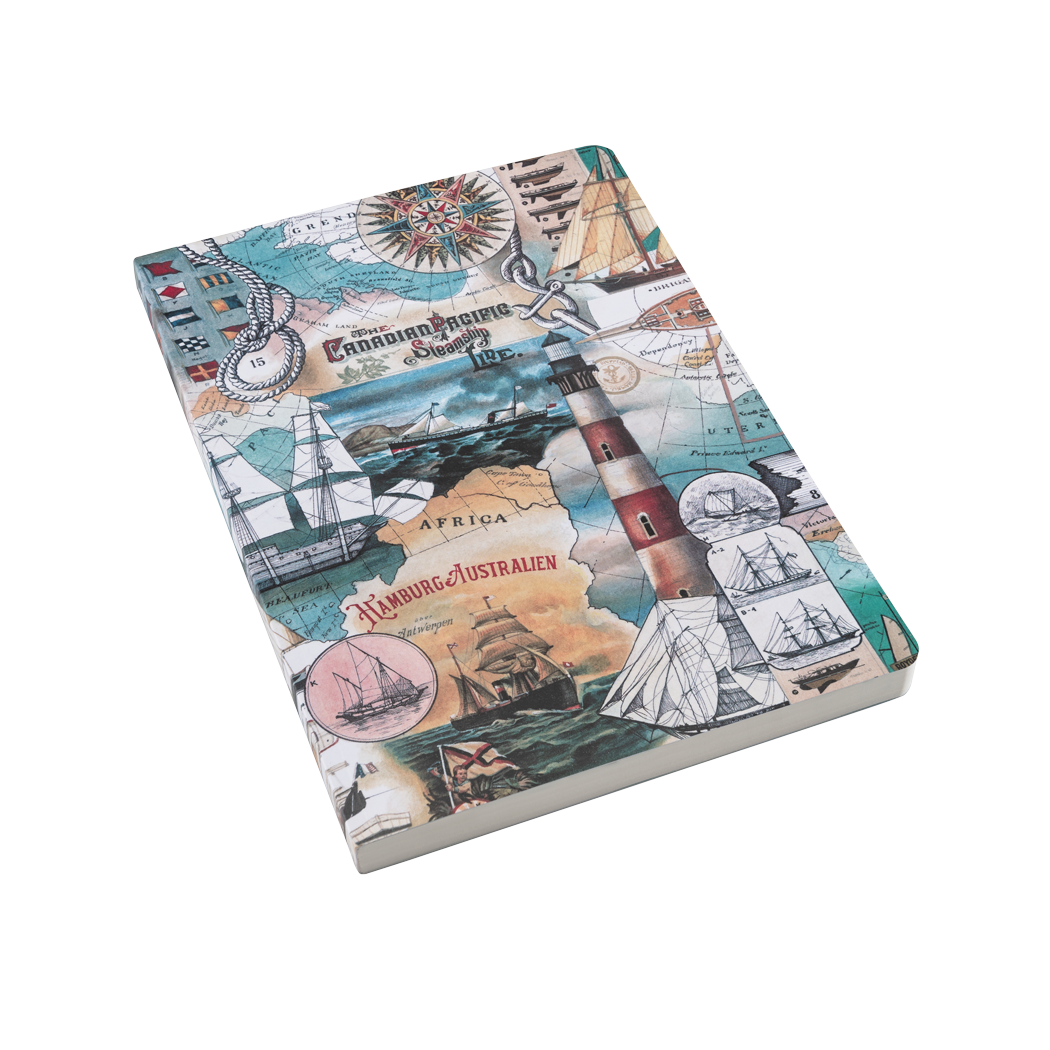 B7 Bomo Soft Bound Journal Marine - Premium Lined Notebook for Writing, Note Taking & Journaling - Perfect for School, Office & Travel