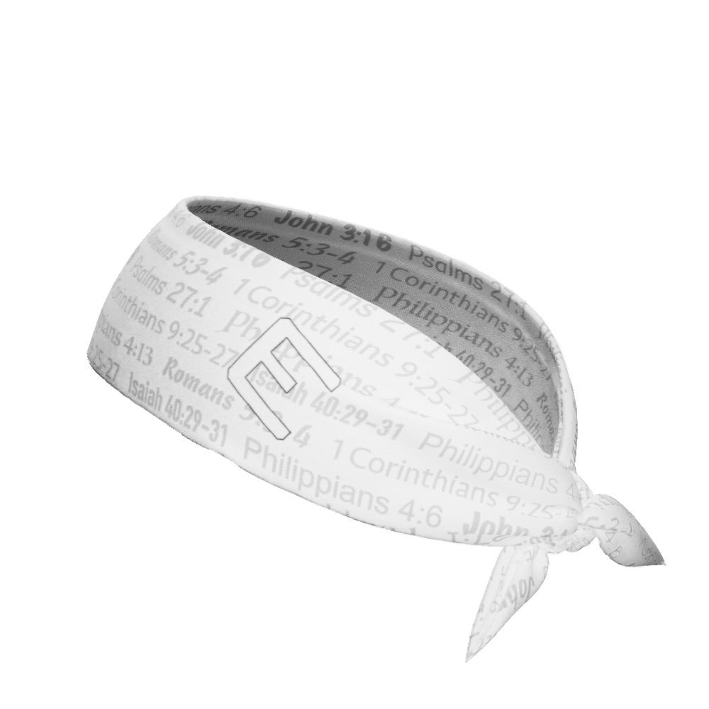 White Bible Verse Tie Headband - Inspirational Christian Hair Accessory for Women & Girls - Perfect for Church, Weddings & Daily Wear