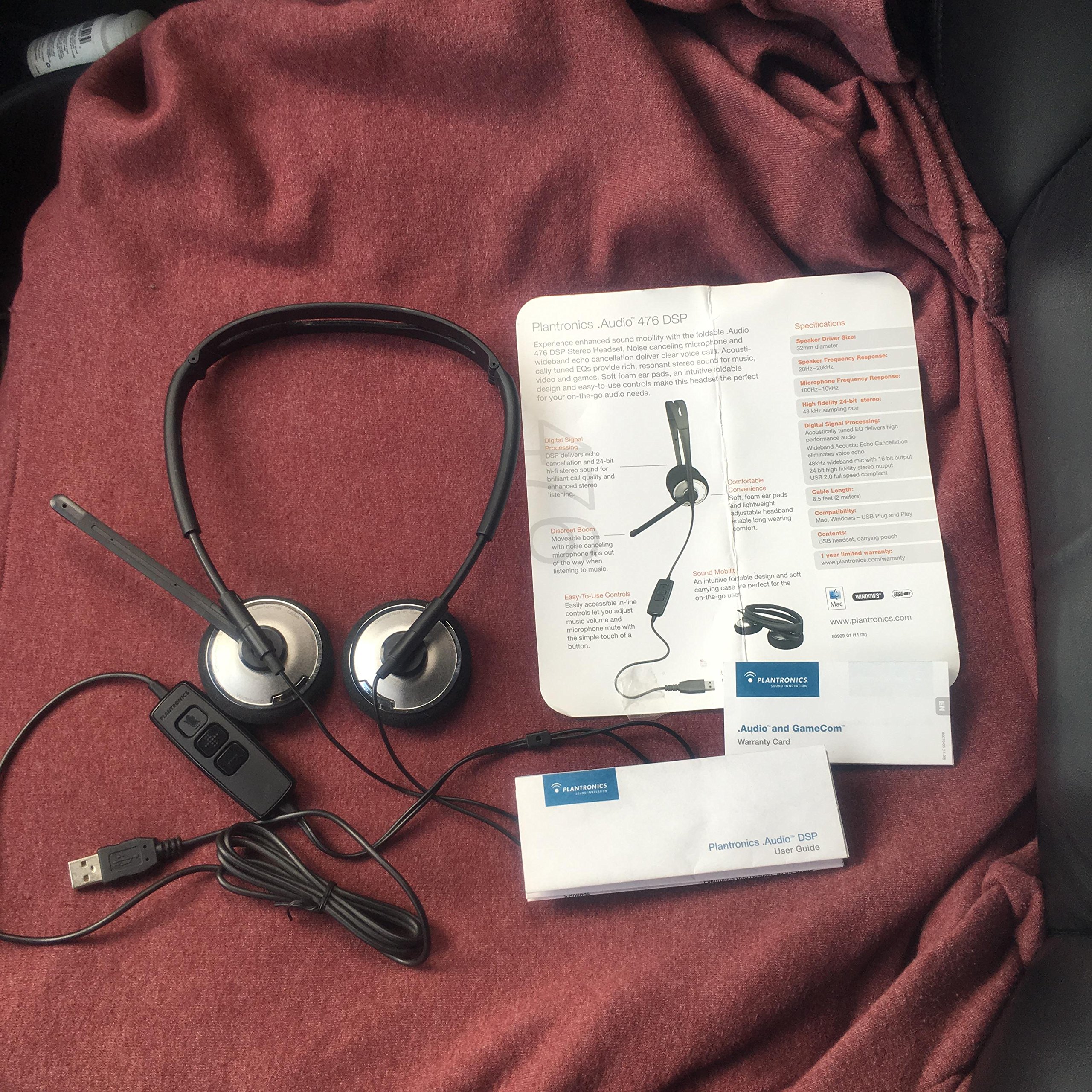 Plantronics .Audio 476 DSP Noise-Canceling PC Headset with Microphone - Perfect for Office Calls, Gaming & Remote Work