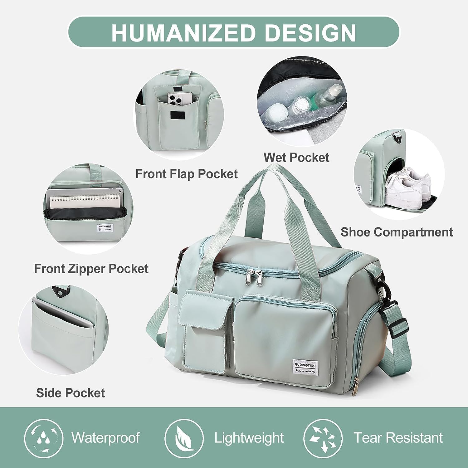 Small Gym Bag for Women - Lightweight Travel Duffle Bag & Carry On Weekender with Shoe Compartment | Perfect for Workouts, Travel & Weekend Getaways