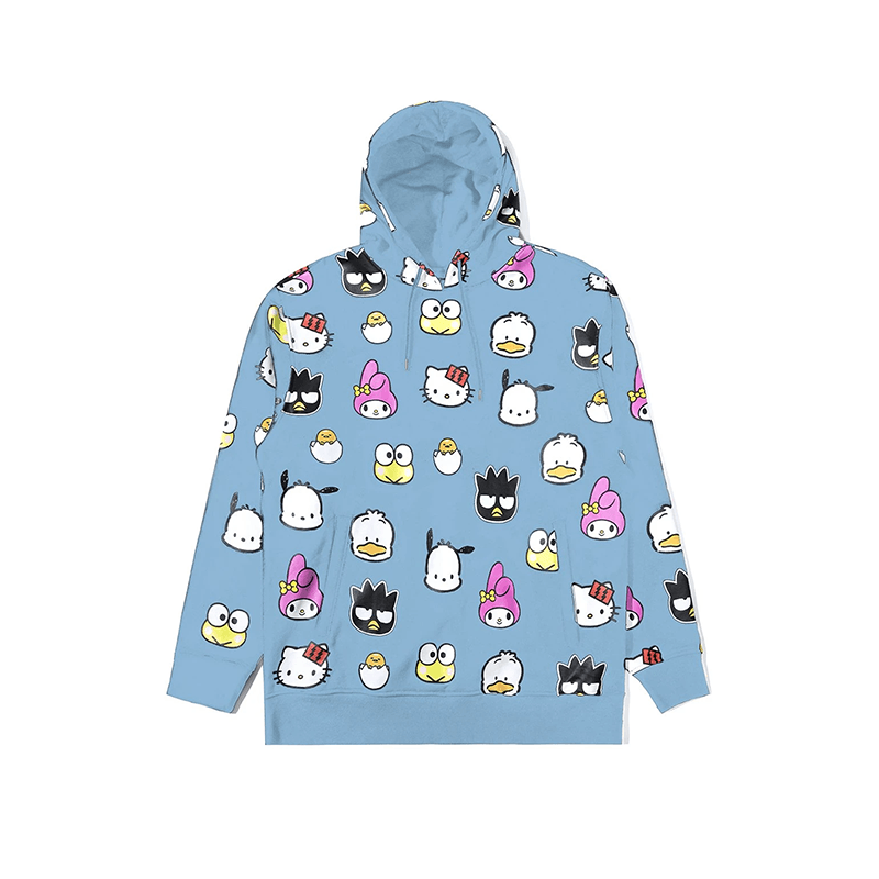 The Hundreds x Sanrio Heads Oversized Hoodie - Light Blue | Cute Kawaii Streetwear for Men & Women | Perfect for Casual Wear, Anime Conventions & Street Style Fashion