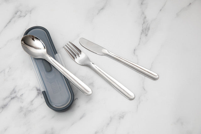 BUILT Travel Cutlery Set with Case - Portable Stainless Steel Utensils for Camping, Hiking & Picnics