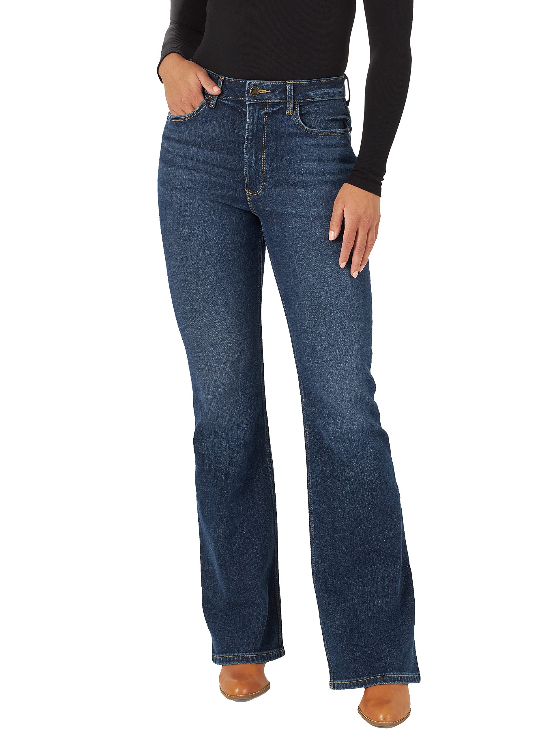 Wrangler Women's High Waisted Fierce Flare Jeans - Bootcut Denim Pants for Casual Wear & Western Style Outfits