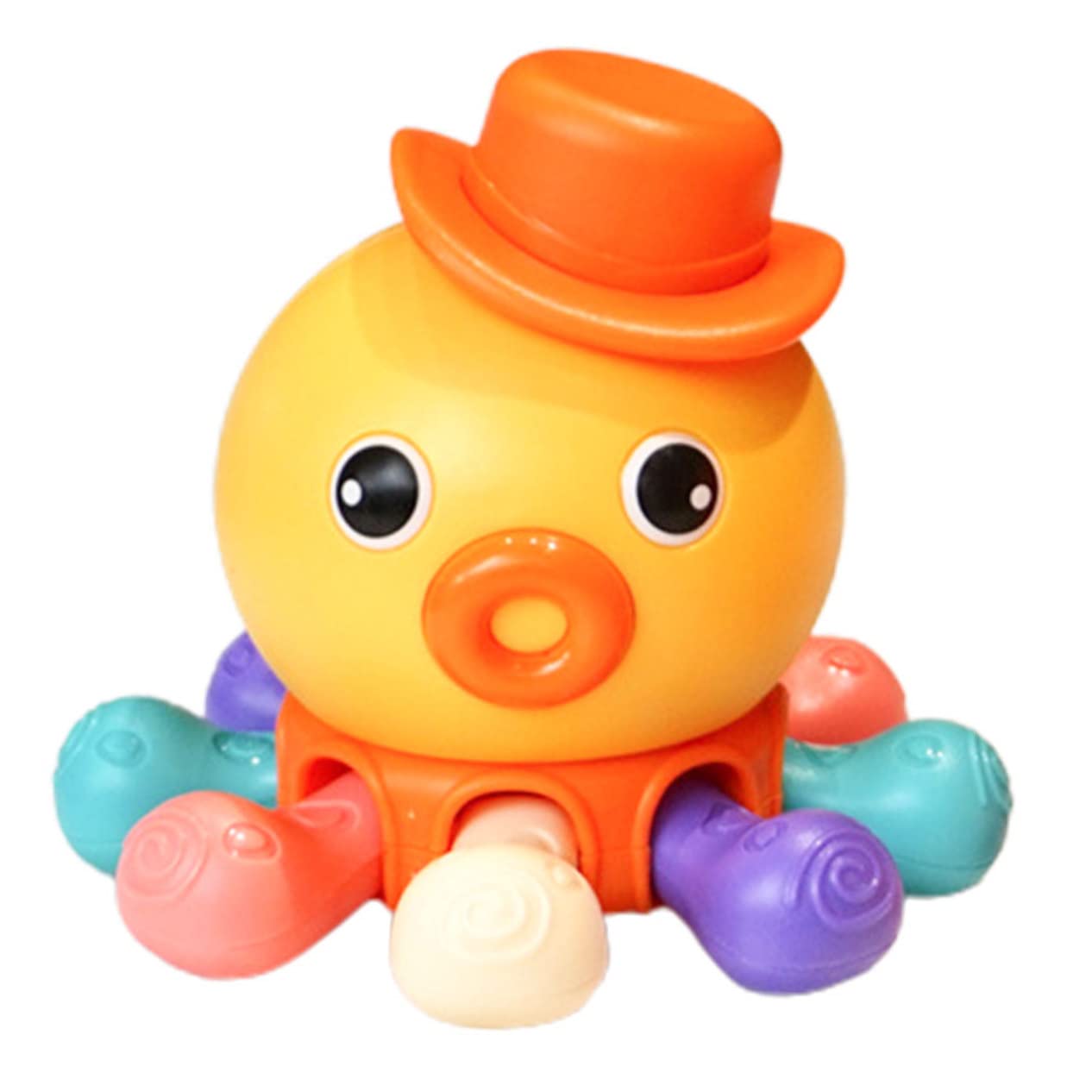 DRESSOOS Wind-Up Swimming Octopus Toy - Orange Bath Tub & Shower Water Toy for Kids - Fun Bathtime Clockwork Animal Toy for Toddlers & Children - Perfect for Pool Parties, Bath Playtime & Sensory Water Activities