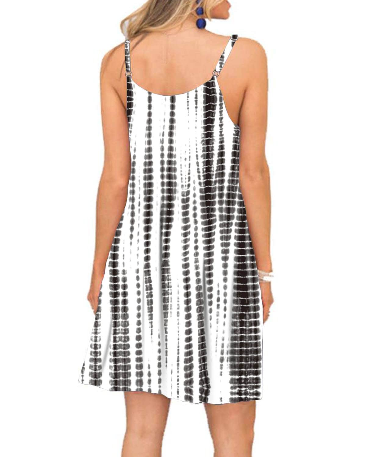 BEUFRI Women's Summer Spaghetti Strap Casual Swing Tank Dress with Pockets - Lightweight Beach Cover Up, Loungewear & Vacation Outfit