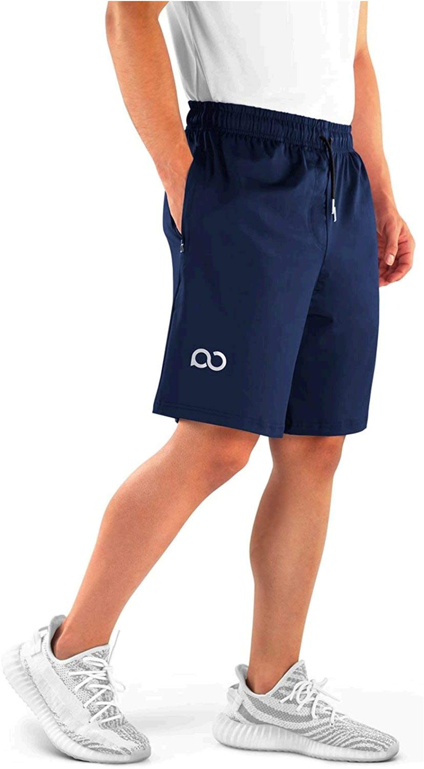 **Men's Gym Shorts with Zipper Pockets - Breathable Workout Running Shorts for Training & Jogging - Perfect for Gym, Running, and Outdoor Activities**