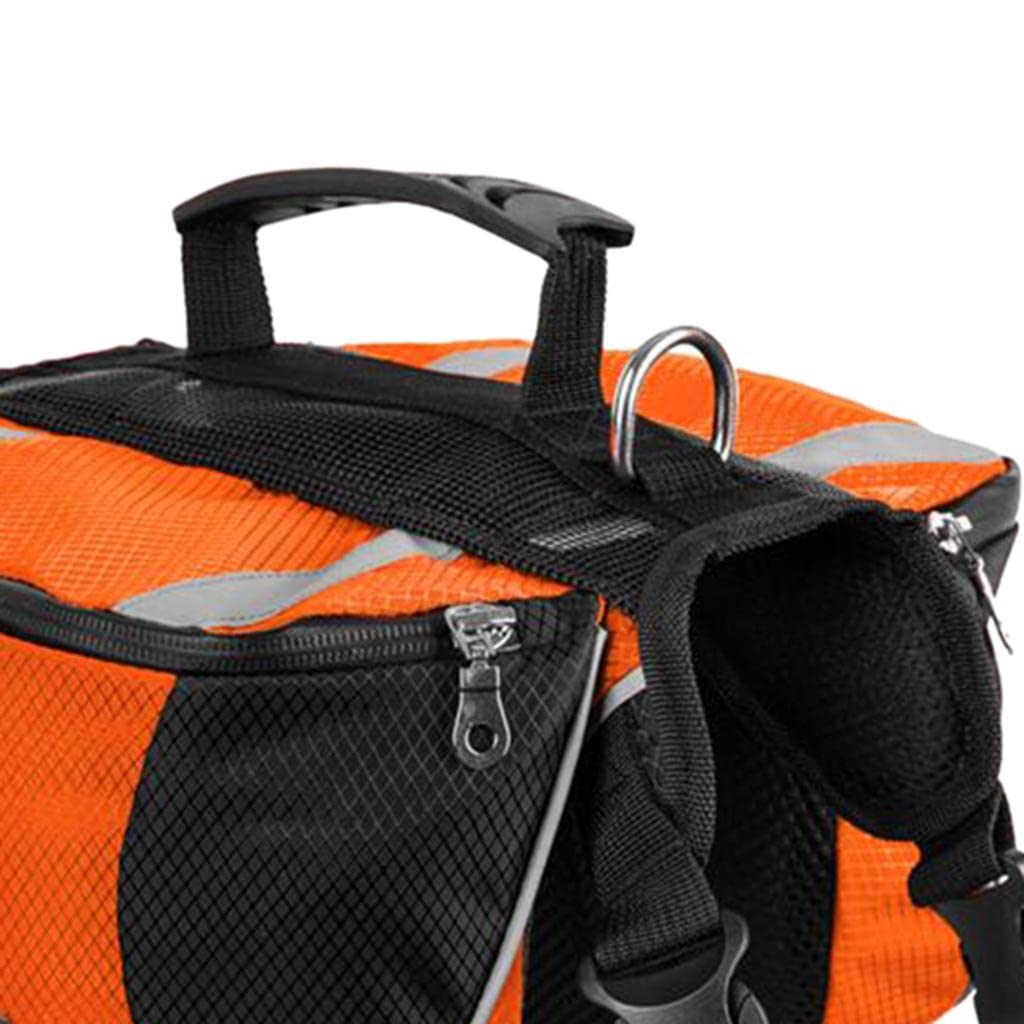 Meri Shopp Pet Dog Saddle Backpack Carrier - Adjustable Travel Harness for Small Dogs & Puppies, Orange - Perfect for Hiking, Camping & Outdoor Adventures