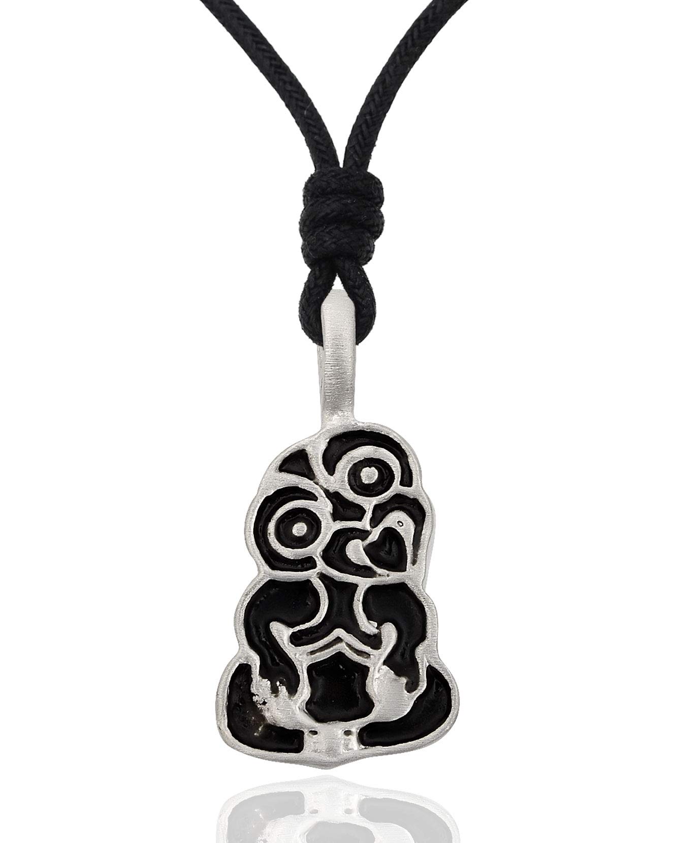 Maori Warrior Silver Pewter Charm Necklace Pendant - Handcrafted Polynesian Jewelry for Men & Women - Perfect for Cultural Events, Gifts, and Everyday Wear