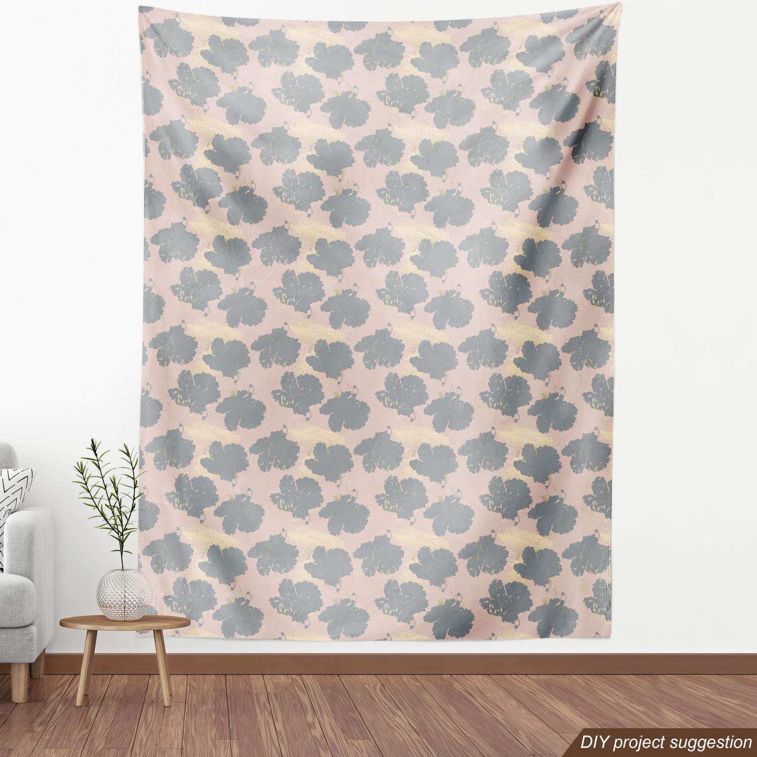 Ambesonne Abstract Fabric by The Yard - Marble Leaf Silhouettes with Grunge Strokes Repetitive Pattern Art | Decorative Upholstery Fabric for Sofa, Curtains & Home Decor | 10 Yards Pale Salmon Beige | Perfect for Living Room, Bedroom & DIY Craft Projects