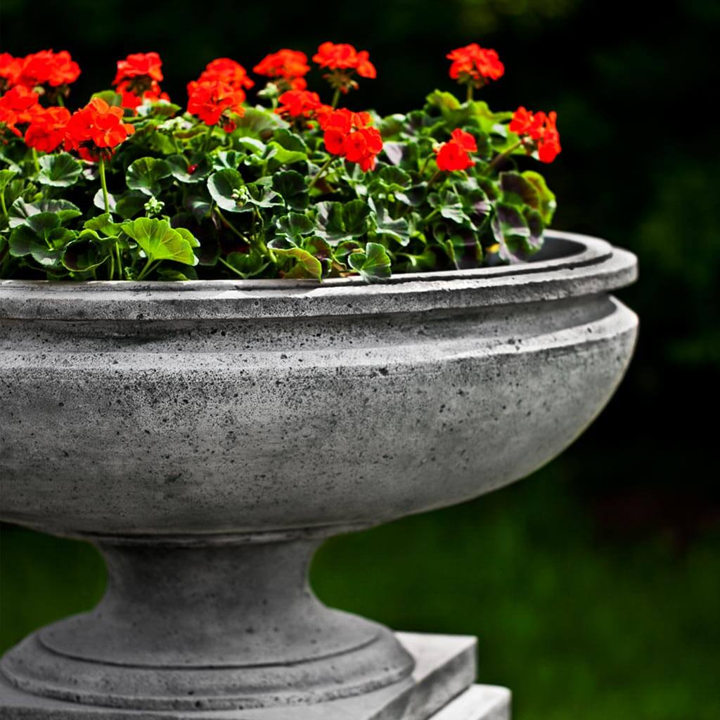Campania International St Louis Urn with Pedestal - Elegant Outdoor Garden Urn for Patio, Lawn & Cemetery Decor