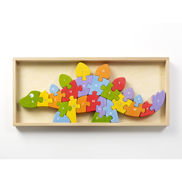 Begin Again Dinosaur A-Z Puzzle - Alphabet Learning Toy for Kids | Educational Wooden Puzzle for Preschool & Kindergarten Classroom
