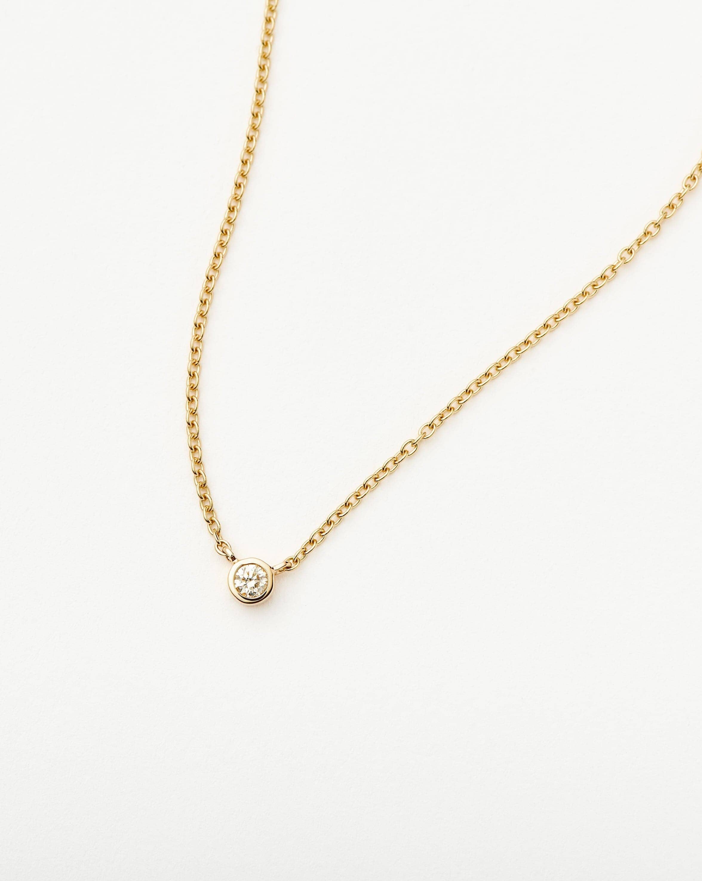 14K Solid Gold Diamond Solitaire Pendant Necklace for Women - Elegant Fine Jewelry Gift for Anniversary, Valentine's Day & Special Occasions
